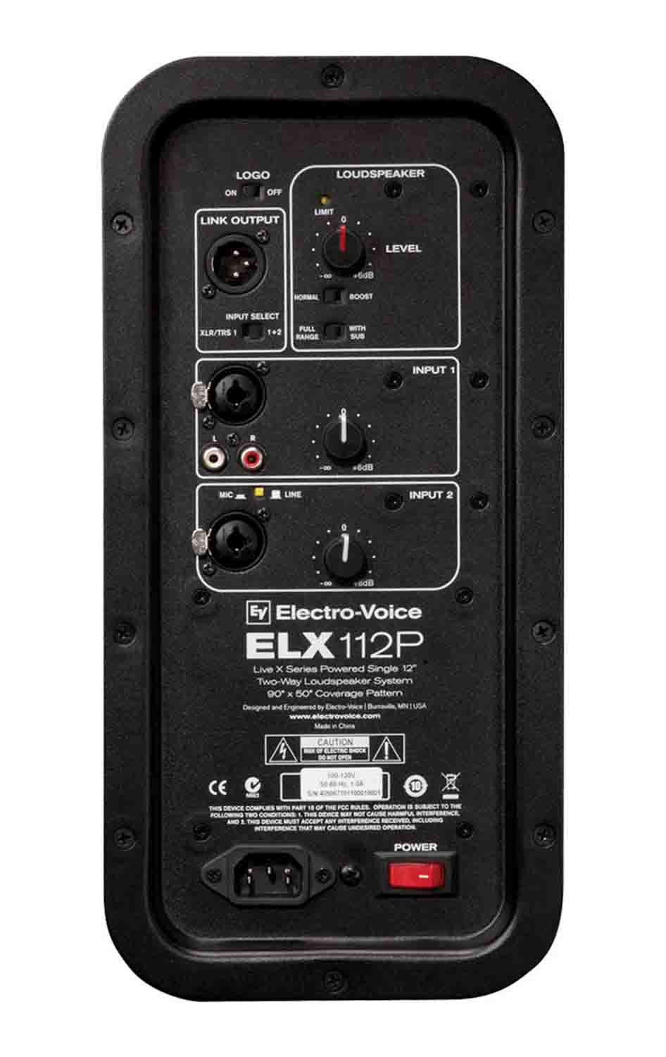 Electro-Voice ELX112P-120V, 12" 2-Way Powered Loudspeaker (Black) by Electro-Voice