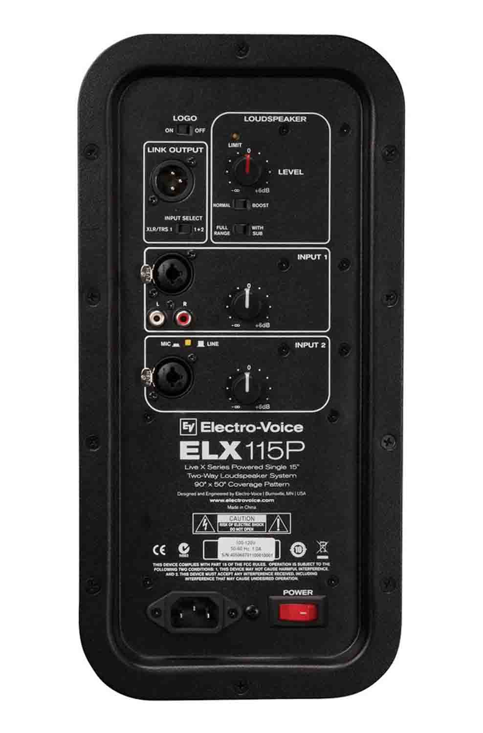 Electro-Voice ELX115P-120V, 15" 2-Way Powered Loudspeaker (Black) by Electro-Voice