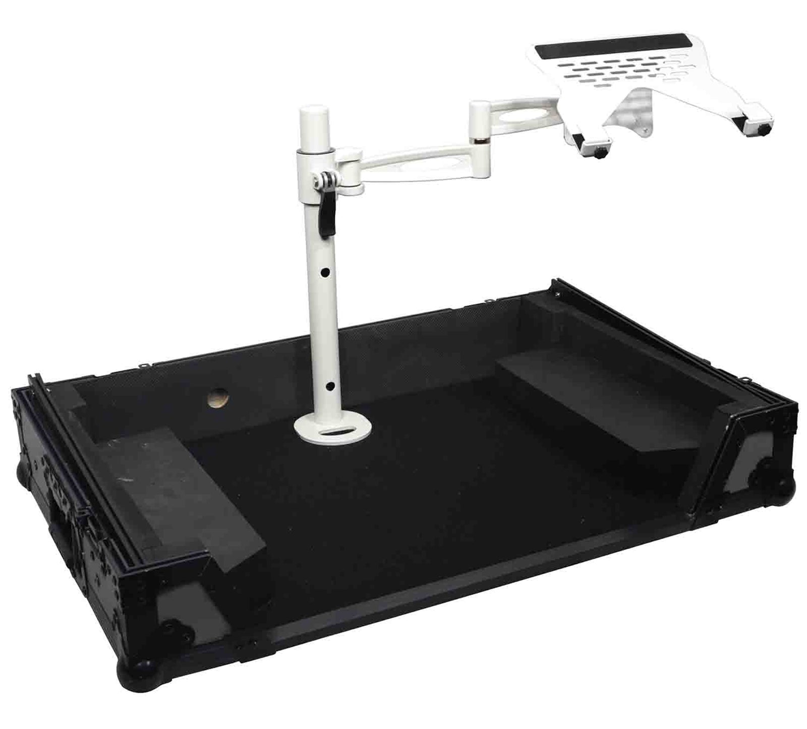 ProX XZF-LTARM PKG WH DJ Package, Articulating Laptop Tray Arm with Shelf and Pole for Control Tower - White