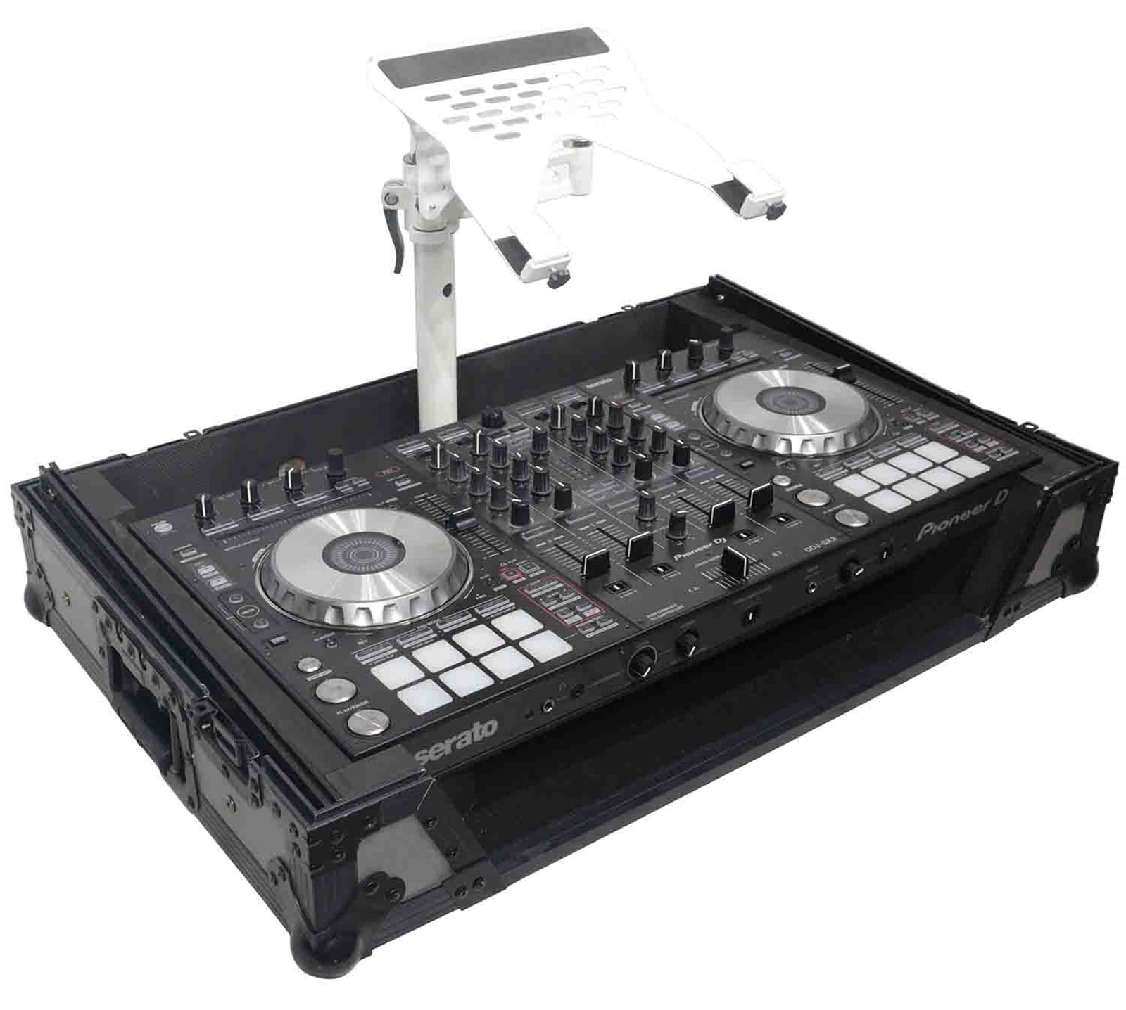 ProX XZF-LTARM PKG WH DJ Package, Articulating Laptop Tray Arm with Shelf and Pole for Control Tower - White