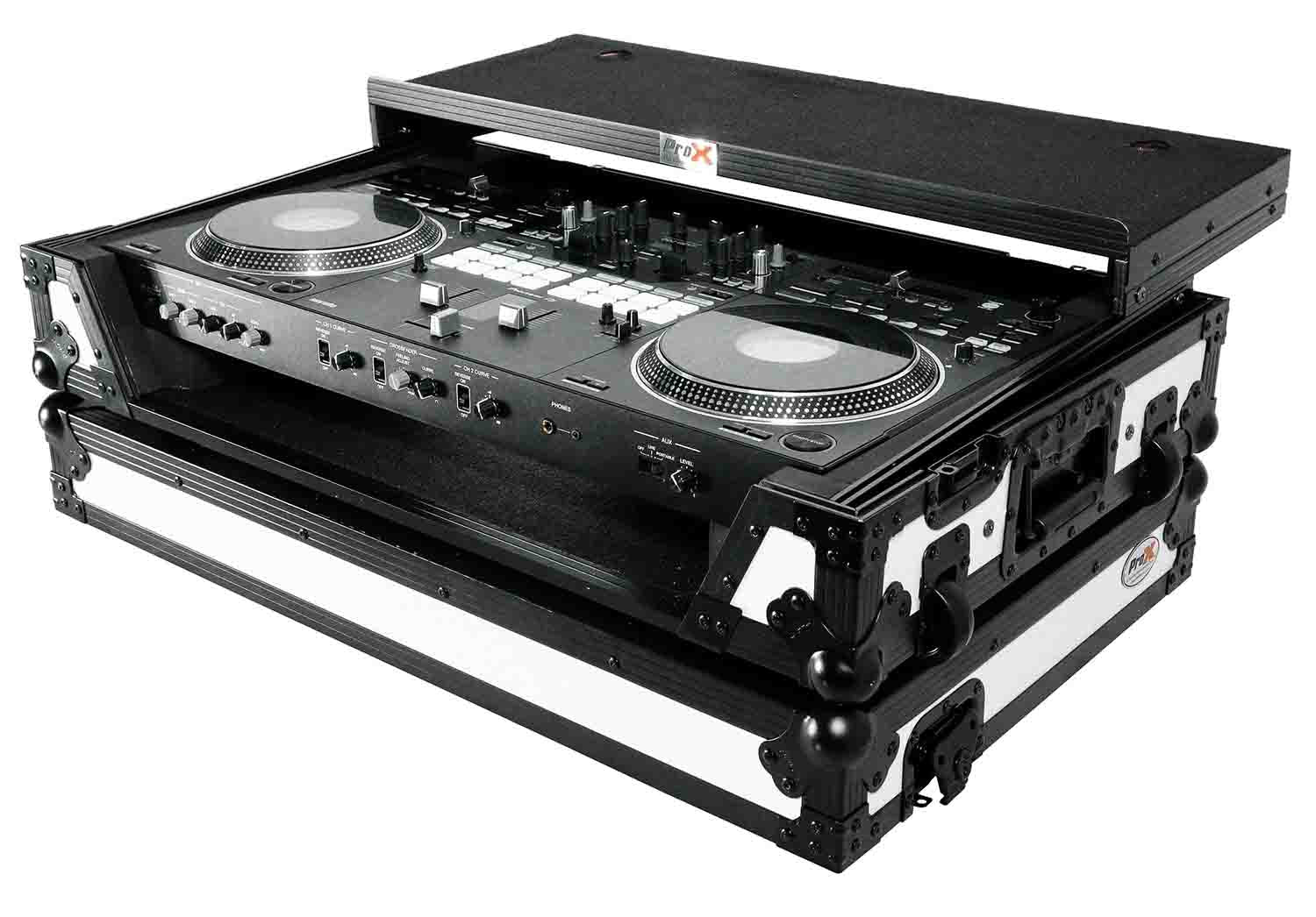 ProX XS-DDJREV7WLTWH ATA Flight Case for Pioneer DDJ-REV7 DJ Controller with Laptop Shelf 1U Rack Space by ProX Cases