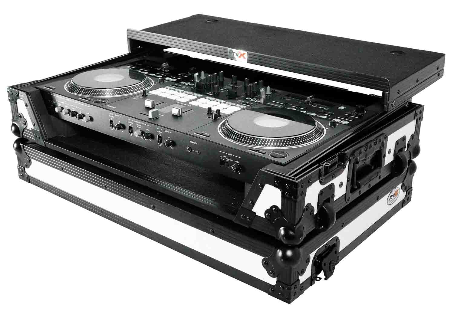 ProX XS-DDJREV7WLTWH ATA Flight Case for Pioneer DDJ-REV7 DJ Controller with Laptop Shelf 1U Rack Space by ProX Cases
