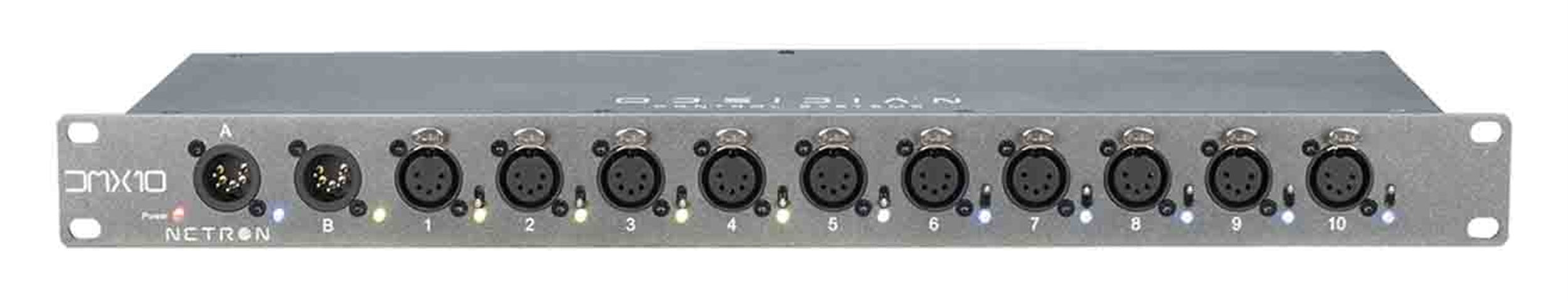Elation DMX10-5 Netron Rackmount 10-Port DMX Splitter - 5 Pin by Elation