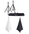 Odyssey Speaker Stand DJ Package with White and Black Skirt/Scrim and Carrying Bag by Odyssey