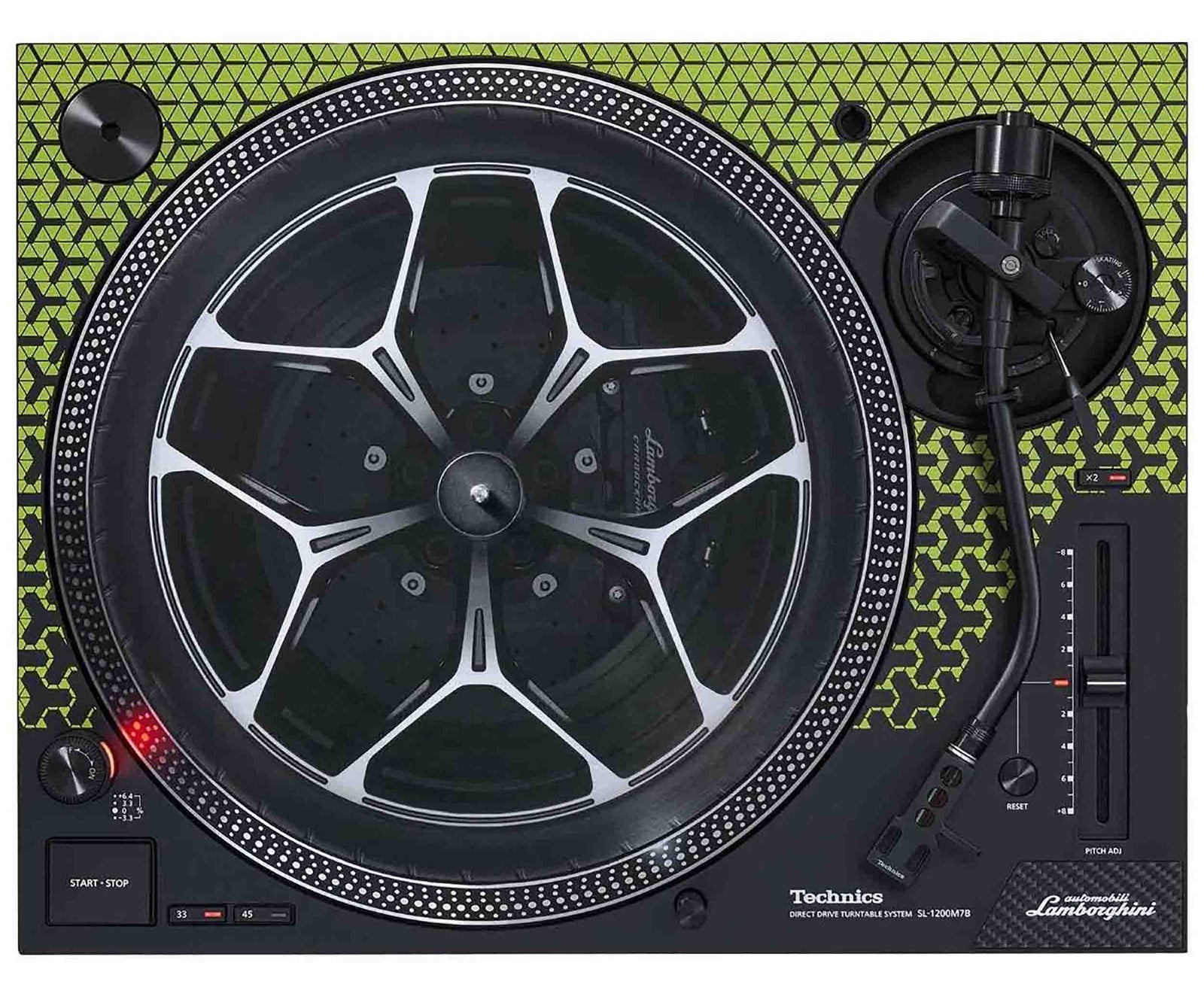 Open Box: Technics SL-1200M7BPG Special Edition Lamborghini Direct Drive Turntable System - Green by Technics