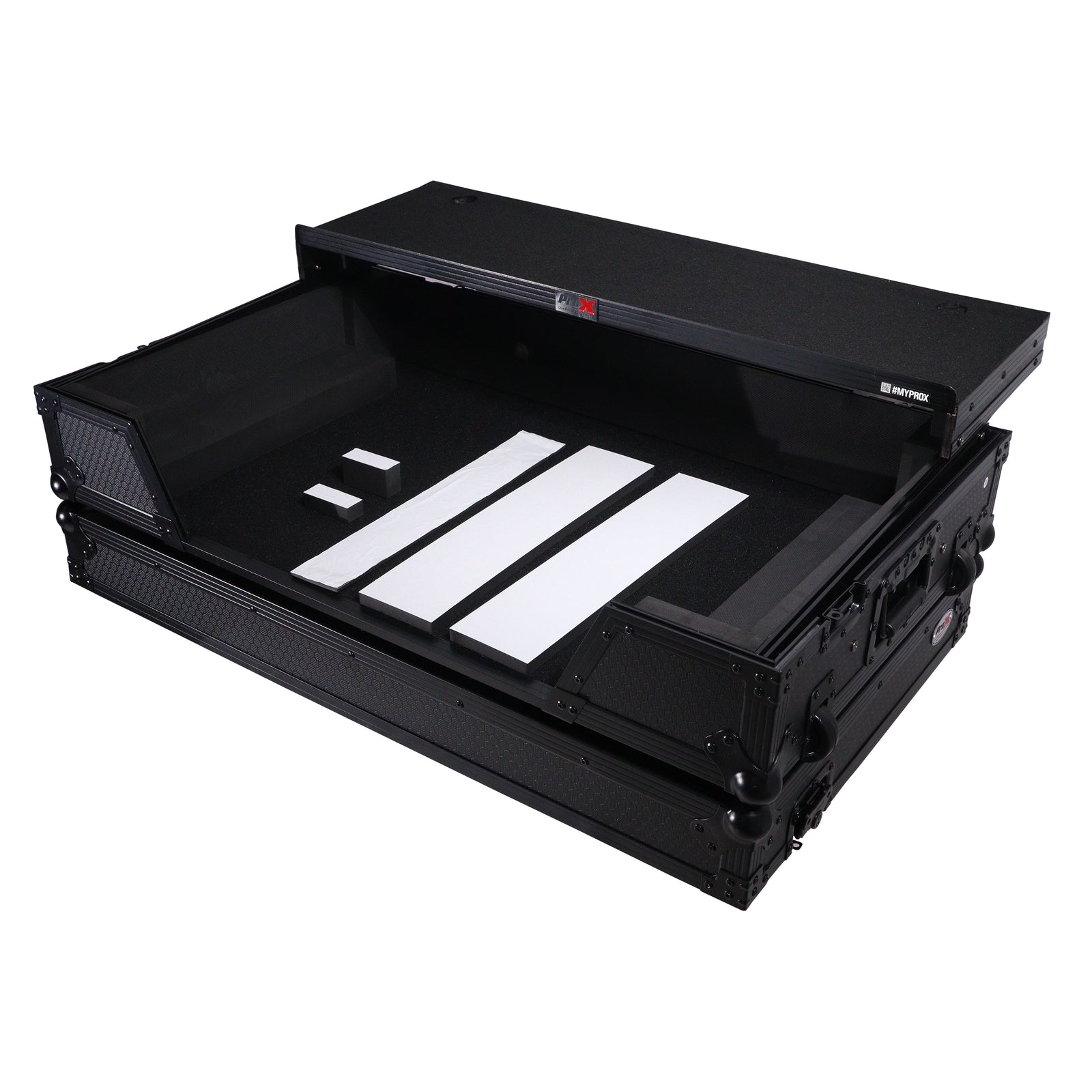 ProX XS-HIT7WLTBL, ATA Flight Road Case for Hercules T7 Inpulse Controller 1U Rack Space and Wheels - Black Finish by ProX Cases