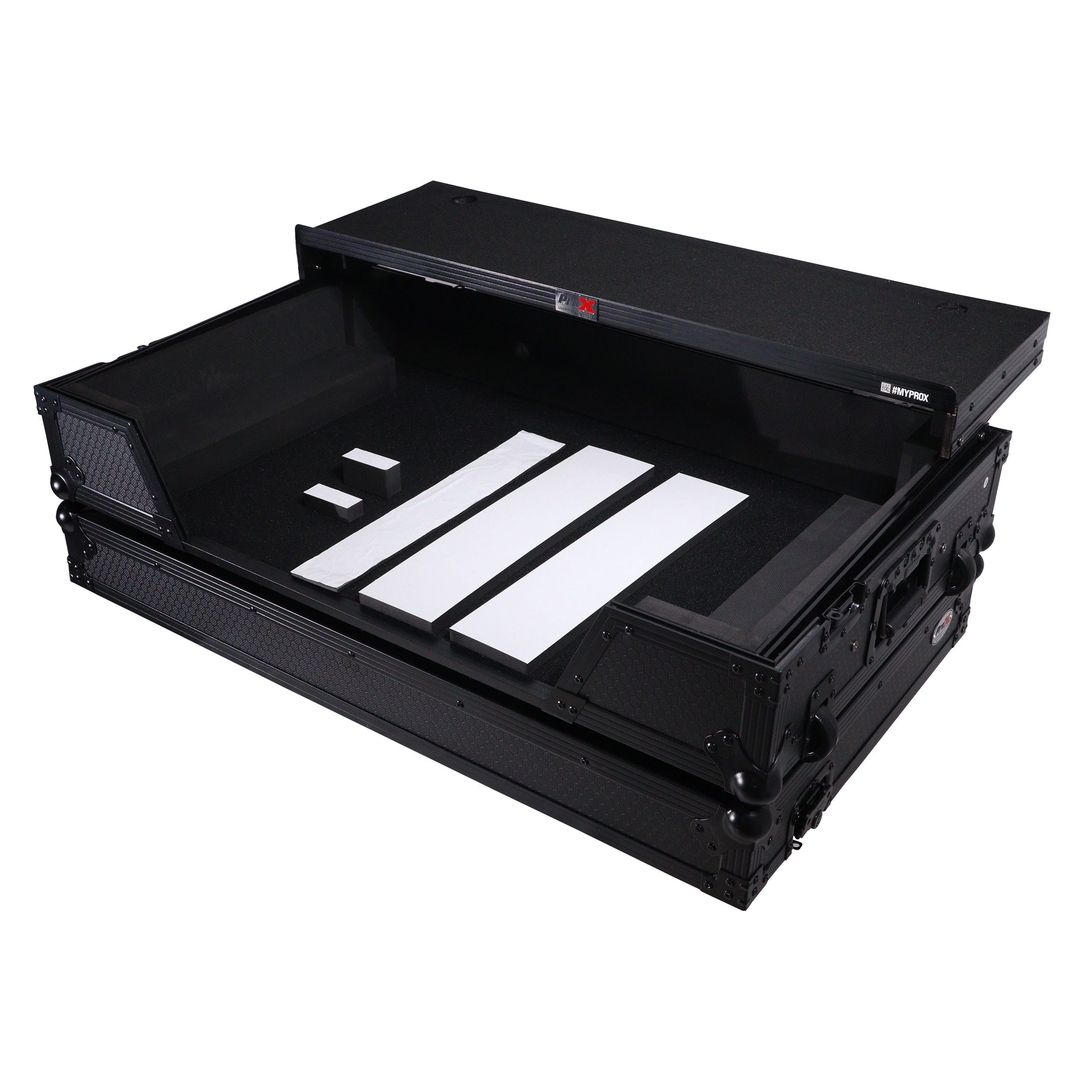 ProX XS-HIT7WLTBL, ATA Flight Road Case for Hercules T7 Inpulse Controller 1U Rack Space and Wheels - Black Finish by ProX Cases