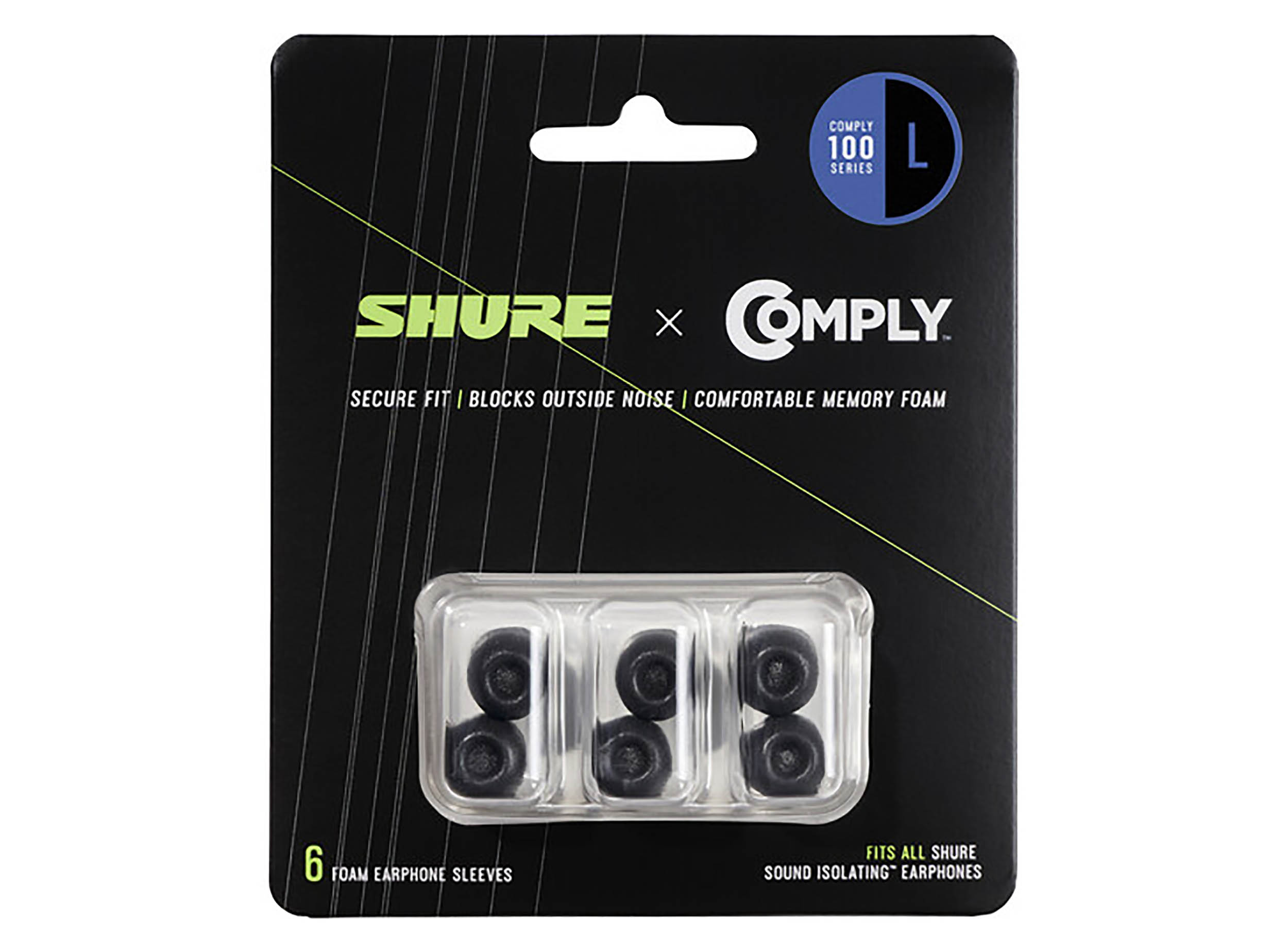 Shure EACYF16, 100 Series Comply Foam Sleeves - 3 Pairs by Shure
