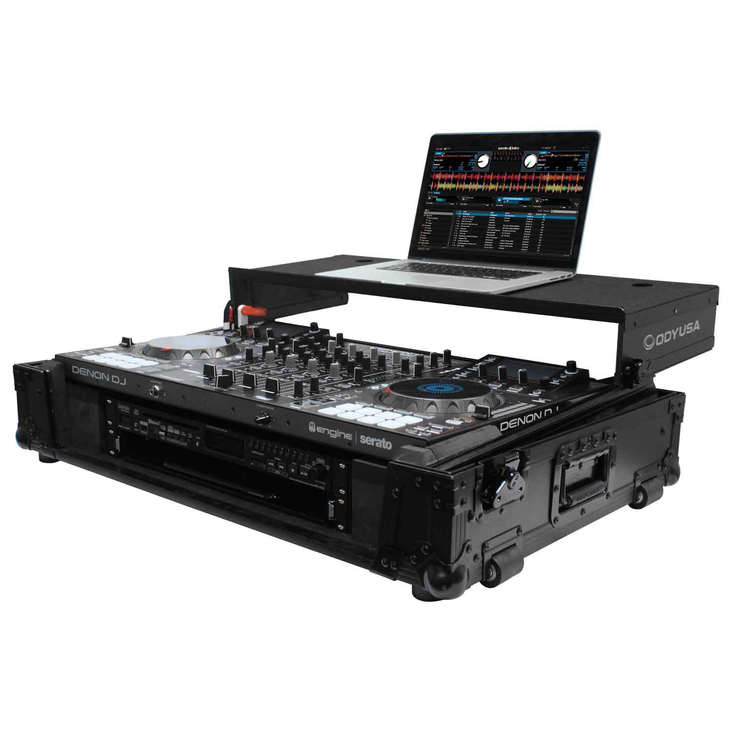 Odyssey FZGSMCX8000W2BL DJ Case for Denon MCX8000 DJ Controller With 2U Rack Space by Odyssey