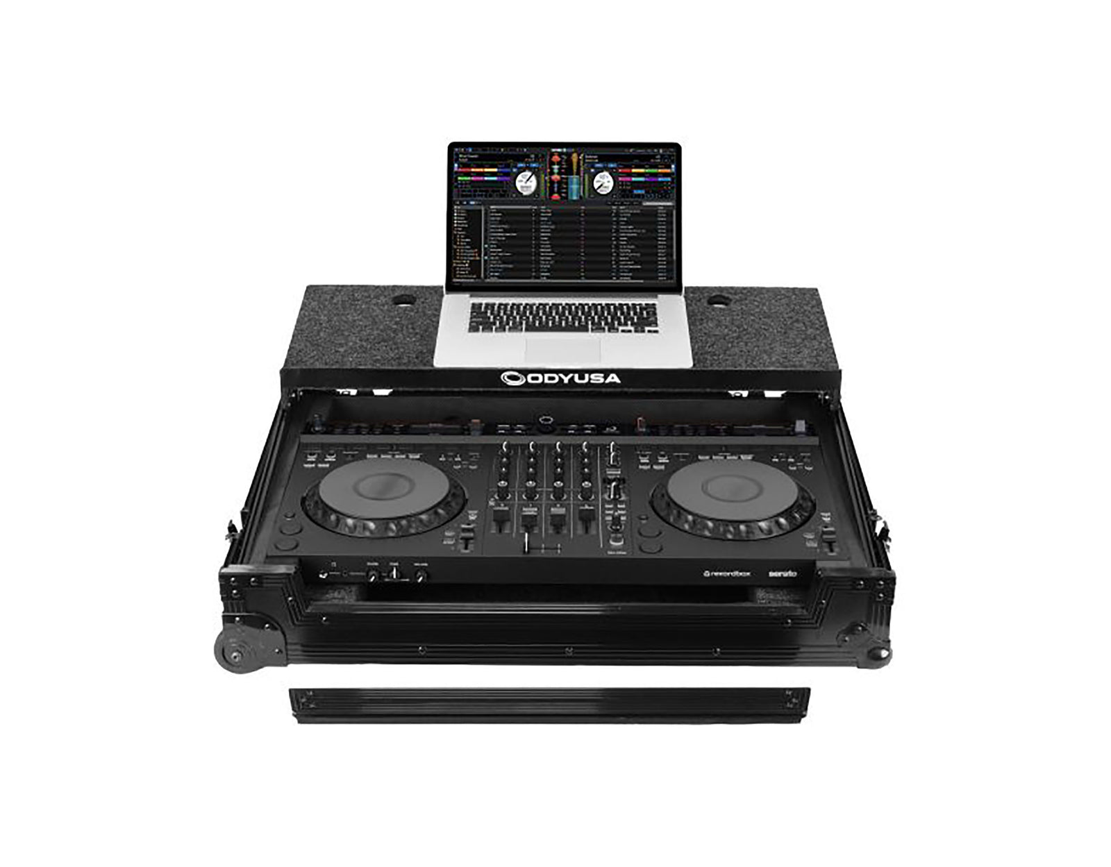 Odyssey FZGSDDJGRV6BLCW, Protective Case for AlphaTheta DDJ-GRV6 with Patented Glide Platform and Corner Wheels - Black by Odyssey