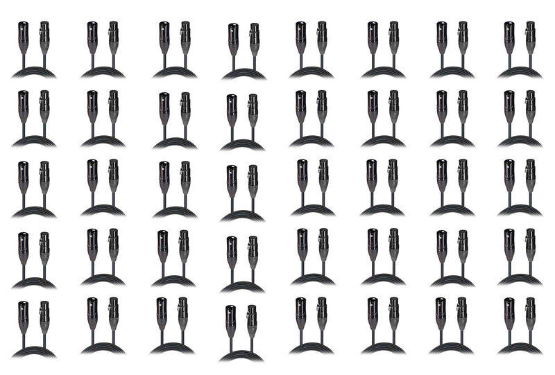 ProX XC-MIC25 X40, 25 Ft Balanced  XLR-F to XLR-M High Performance Microphone Cable DJ Package - 40 Pack by ProX Cases