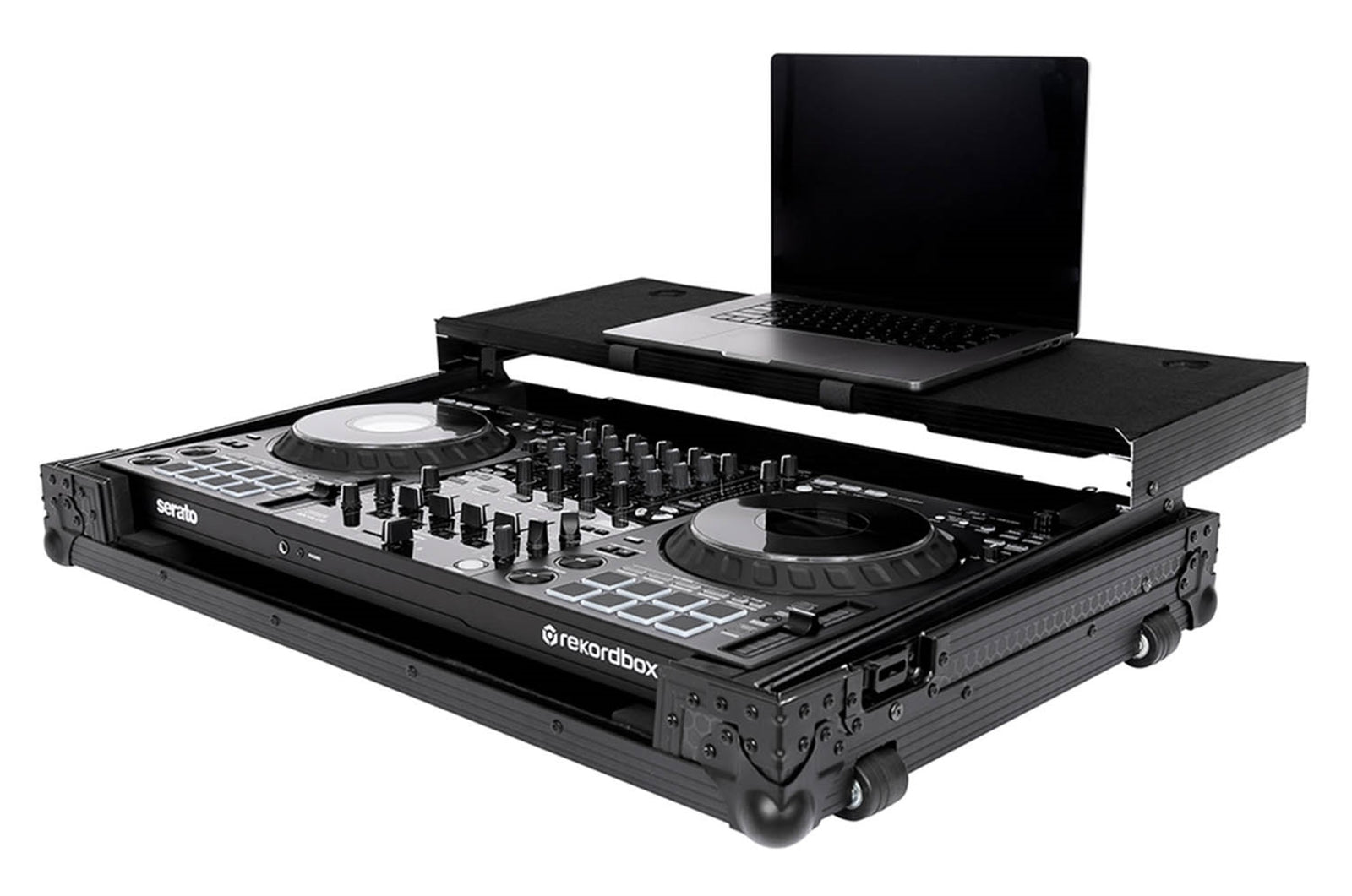Headliner HL10013 Pitch Black Flight Case for DDJ-FLX10 with Laptop Platform and Wheels by Headliner