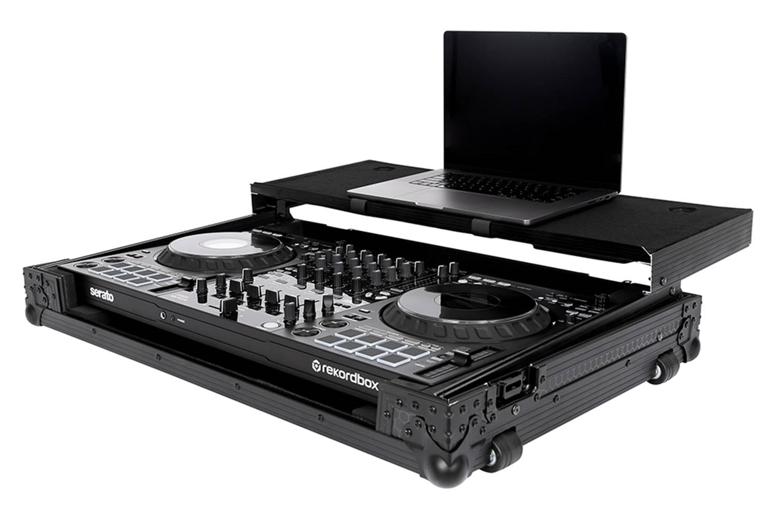 Headliner HL10013 Pitch Black Flight Case for DDJ-FLX10 with Laptop Platform and Wheels by Headliner