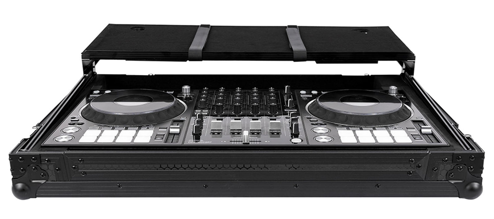 Headliner HL10013 Pitch Black Flight Case for DDJ-FLX10 with Laptop Platform and Wheels by Headliner
