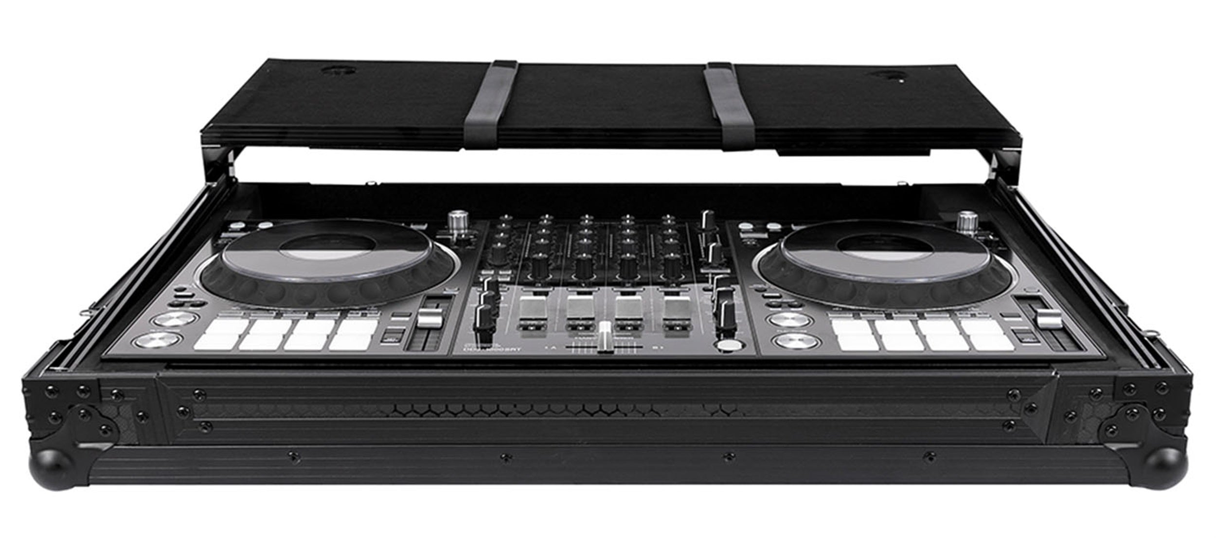 Headliner HL10013 Pitch Black Flight Case for DDJ-FLX10 with Laptop Platform and Wheels by Headliner