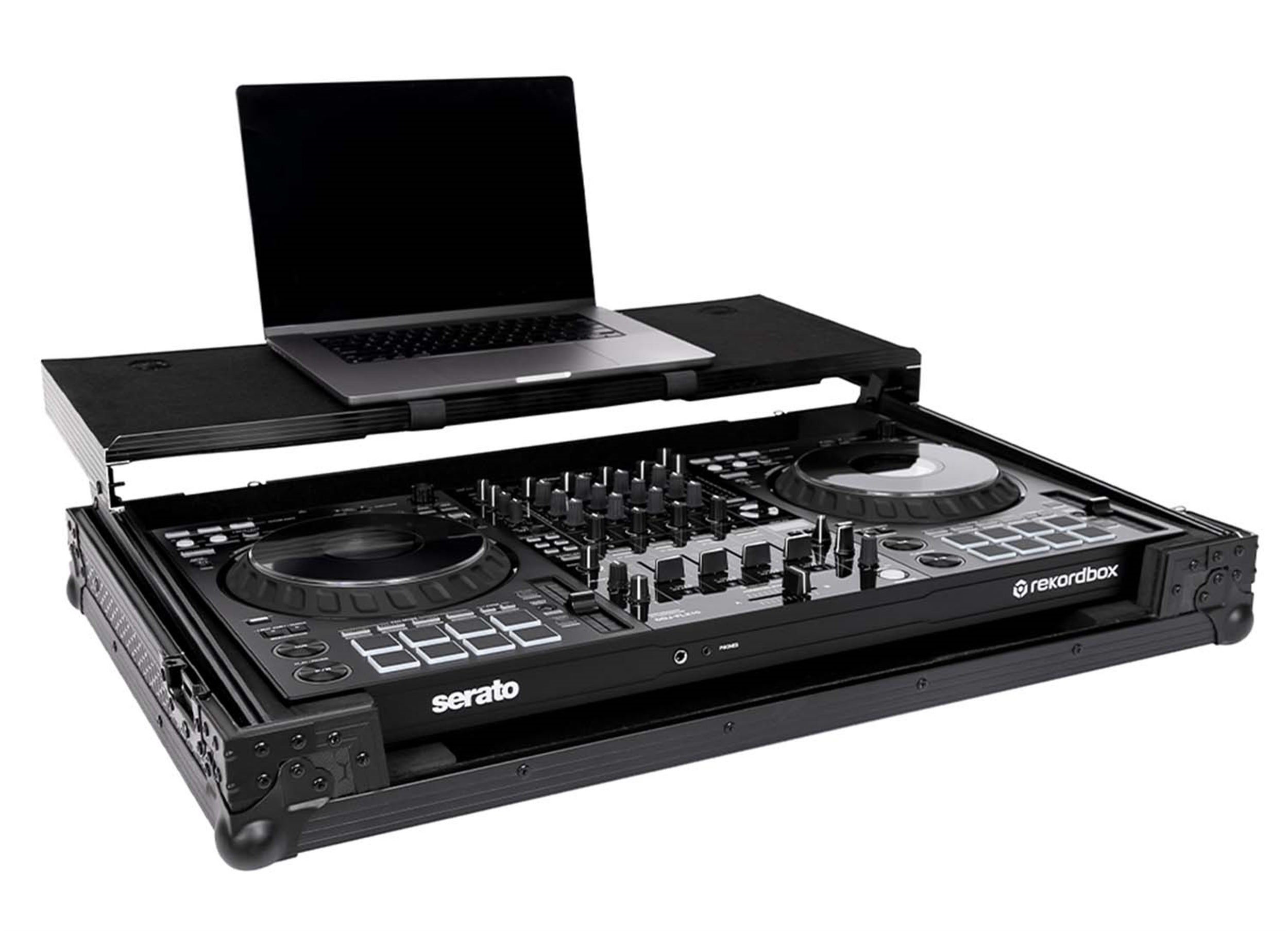 Headliner HL10013 Pitch Black Flight Case for DDJ-FLX10 with Laptop Platform and Wheels by Headliner
