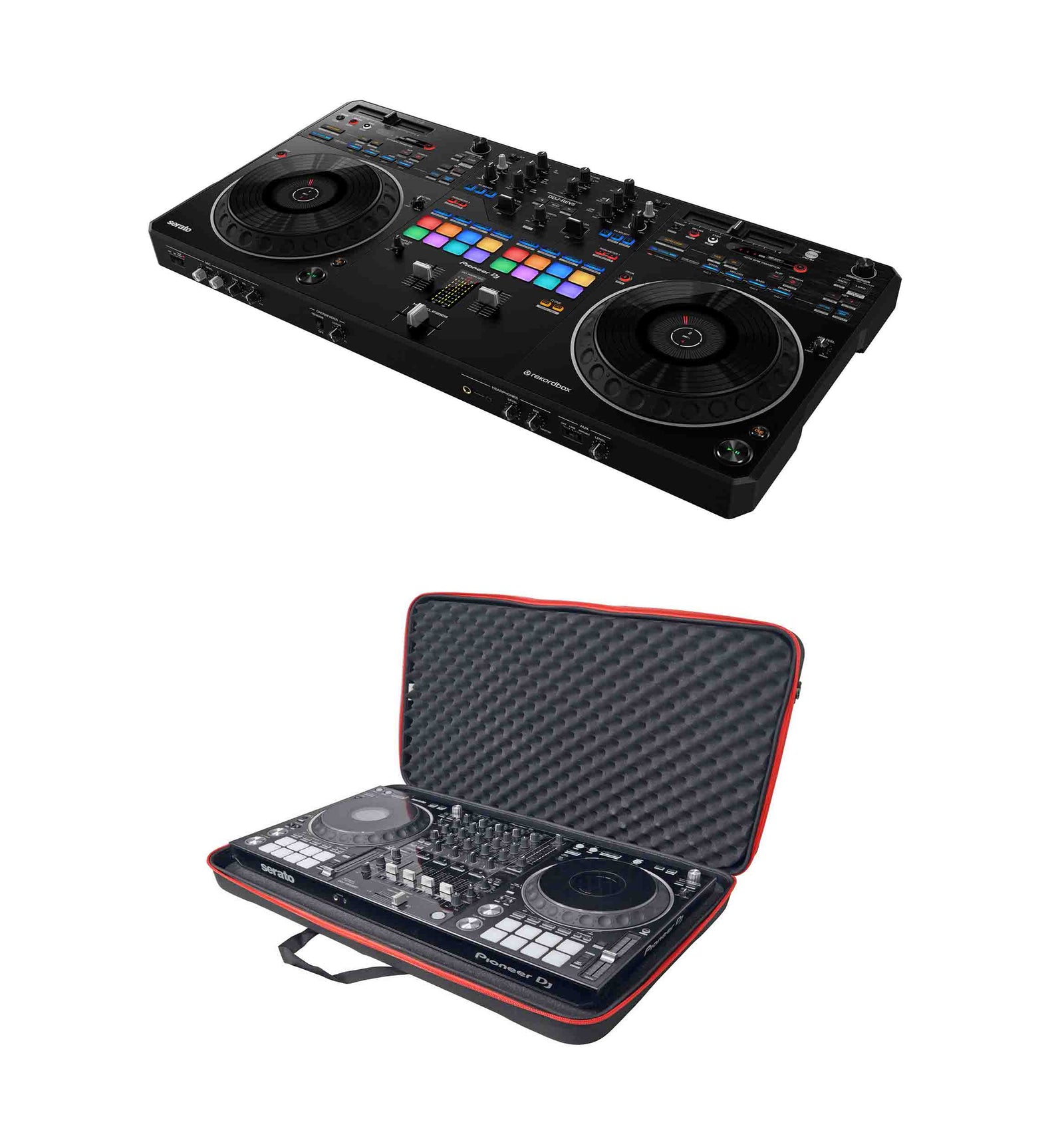 Pioneer DDJREV5XBDJCL, 2-Channel DDJ-REV5 DJ Controller Package with Free Carry Case - Black by Pioneer DJ