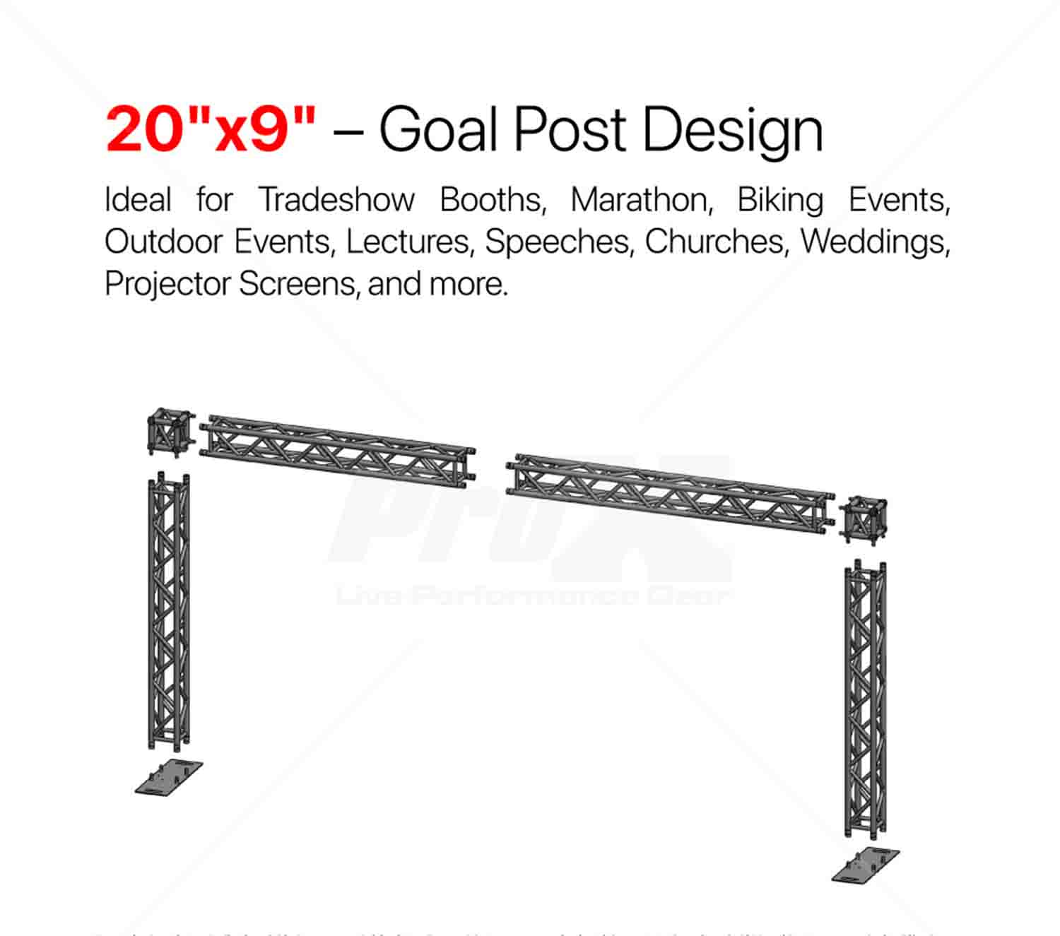ProX XTP-999X Tradeshow Booth 9.42 W X 9.42 L X 9.20 FT H with X Shape Design in center - 2mm Heavy Duty Truss by ProX Cases