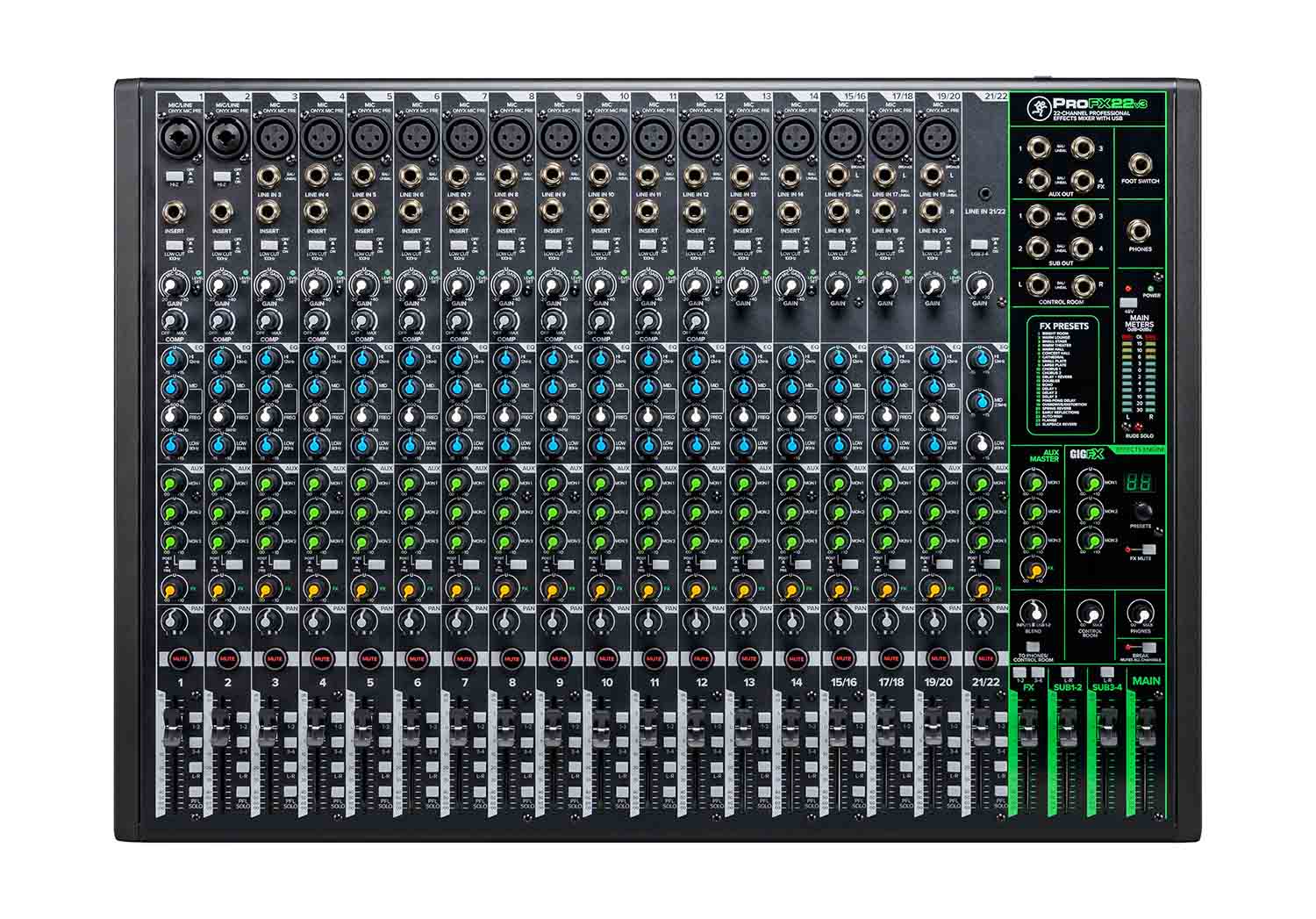 Mackie ProFX22v3, 22-Channel Professional Effects Mixer with USB by Mackie