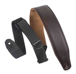 Levy's Leathers MRHGS-DBR 2.5" Guitar Strap with RipChord Technology and Suede Backing - Dark Brown