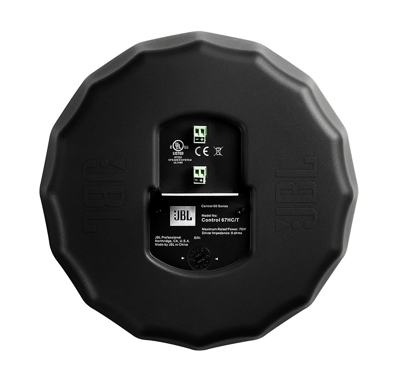 JBL C67HC/T, Narrow 75° Coverage High Ceiling Pendant Speaker - Black by JBL