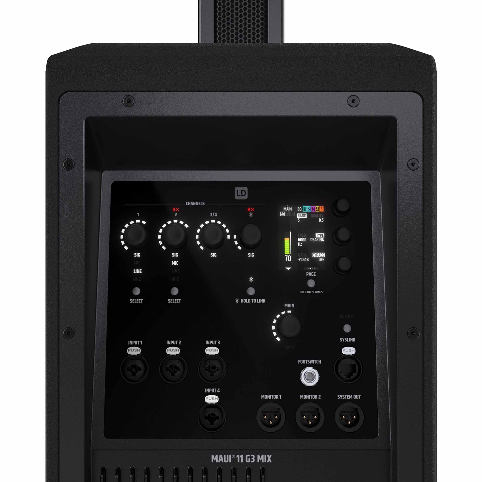 LD System MAUI 11 G3 MIX, Portable Cardioid Column PA System with Digital Mixer - Black by LD Systems