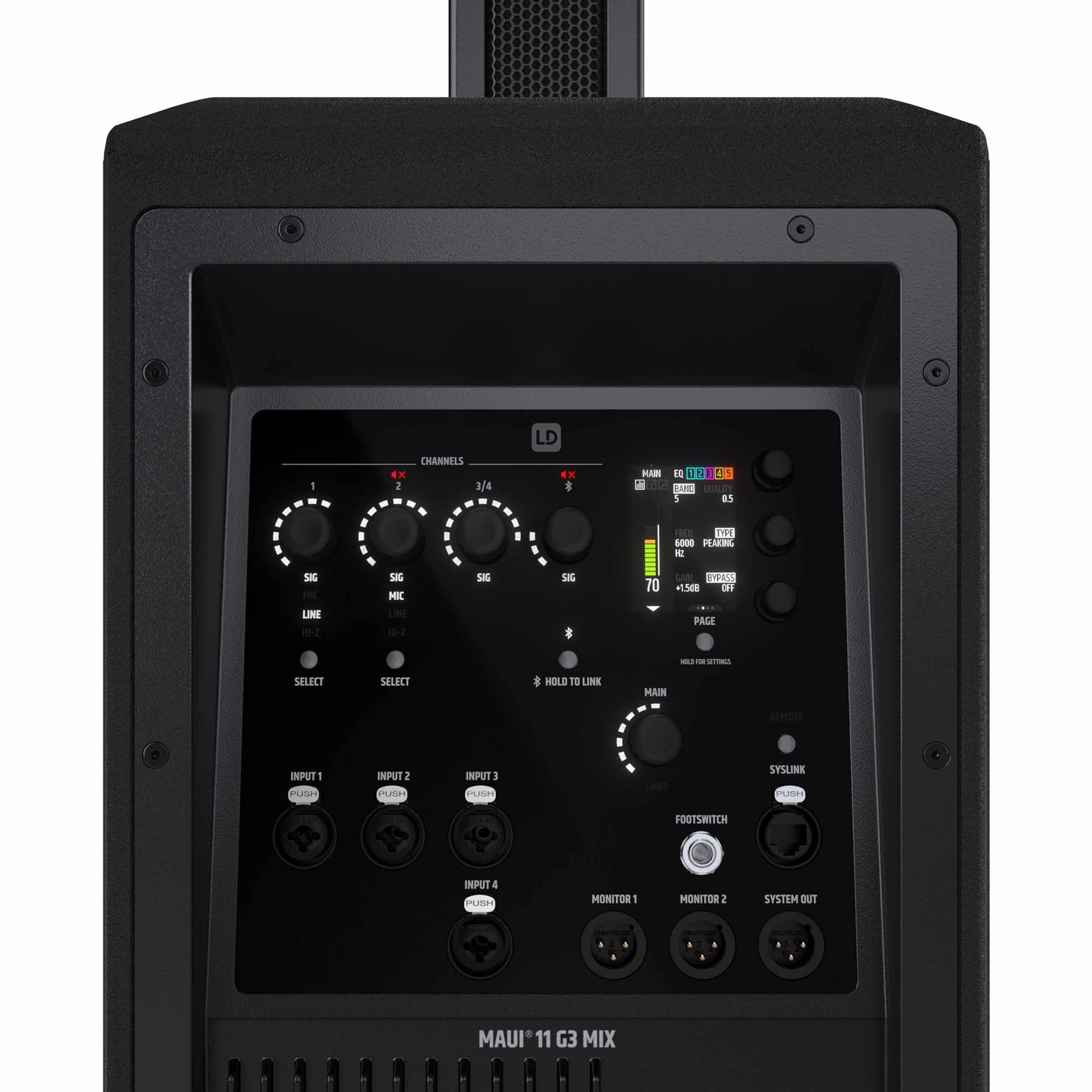 LD System MAUI 11 G3 MIX, Portable Cardioid Column PA System with Digital Mixer - Black