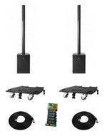 DAS Audio ALTEADUO20APLDUO, 3-Way Powered Portable Column System DJ Package with Transport Dolly by DAS Audio