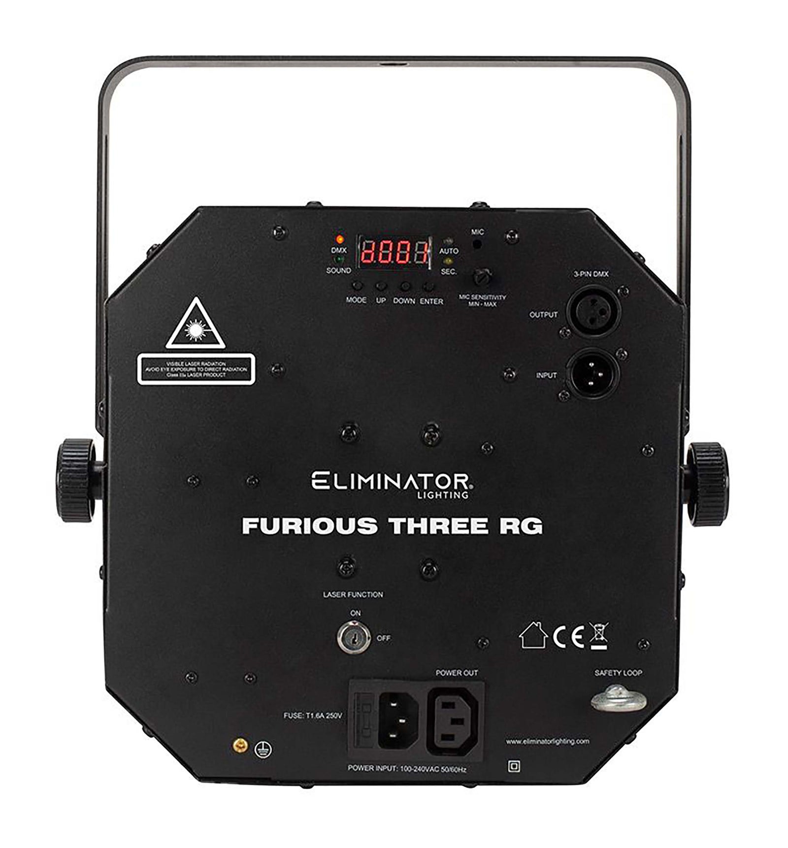 Eliminator Lighting Furious Three RG, 3-FX-IN-1 Moonflower, Wash, and Laser Light Effect Fixture by Eliminator Lighting