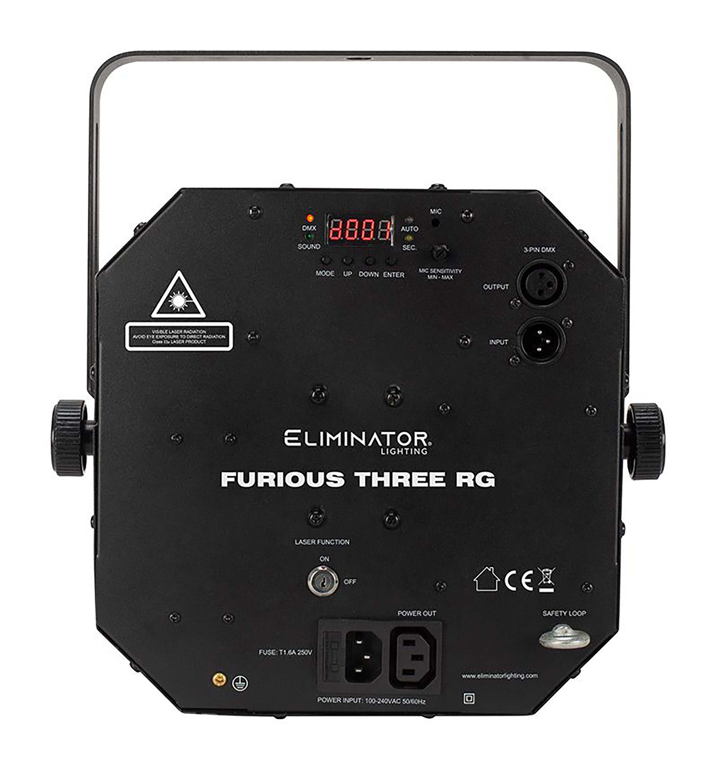 Eliminator Lighting Furious Three RG, 3-FX-IN-1 Moonflower, Wash, and Laser Light Effect Fixture by Eliminator Lighting