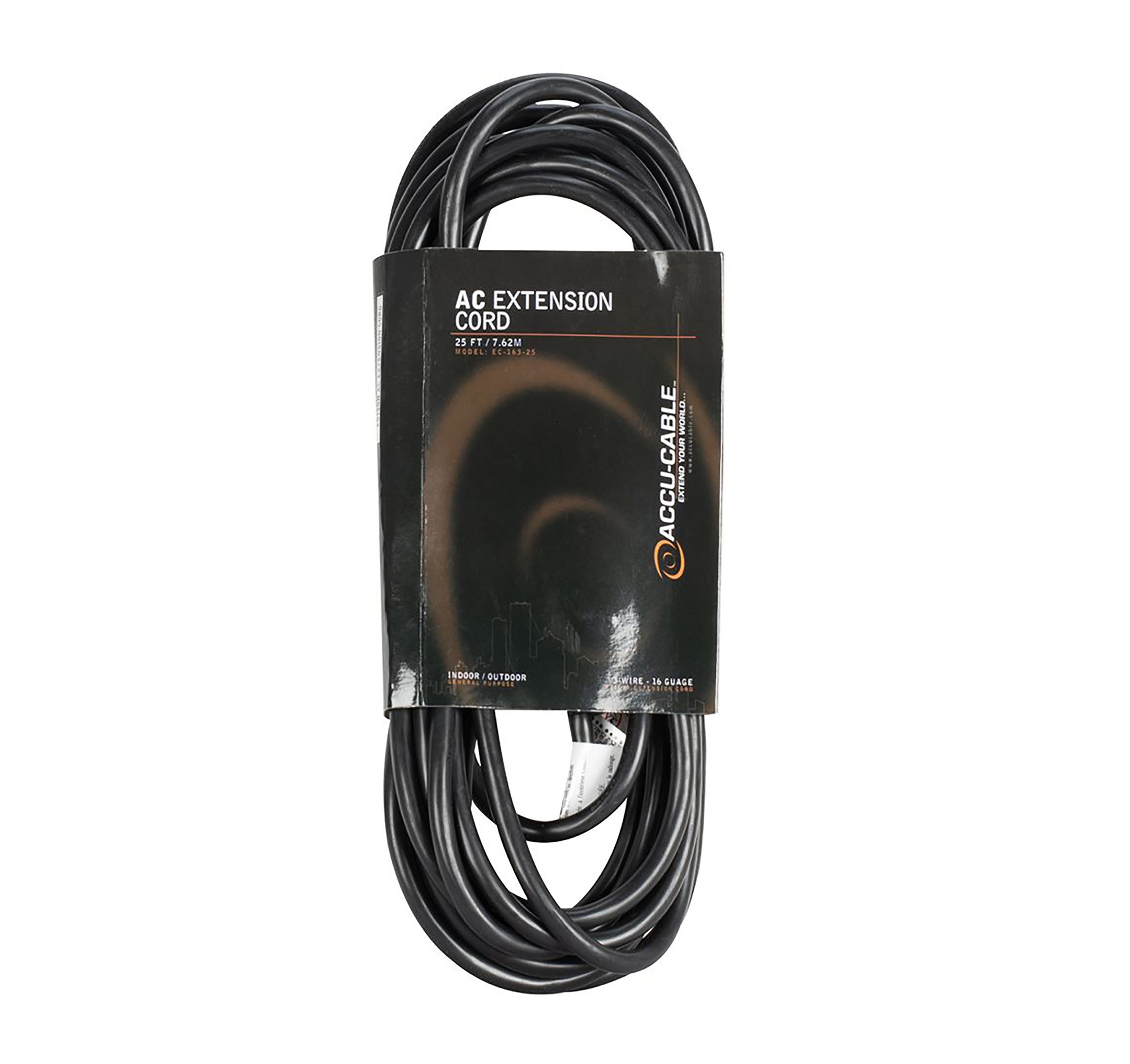 Accu-Cable EC163, 16 AWG 3-Wire Edison AC Extension Cord by Accu Cable