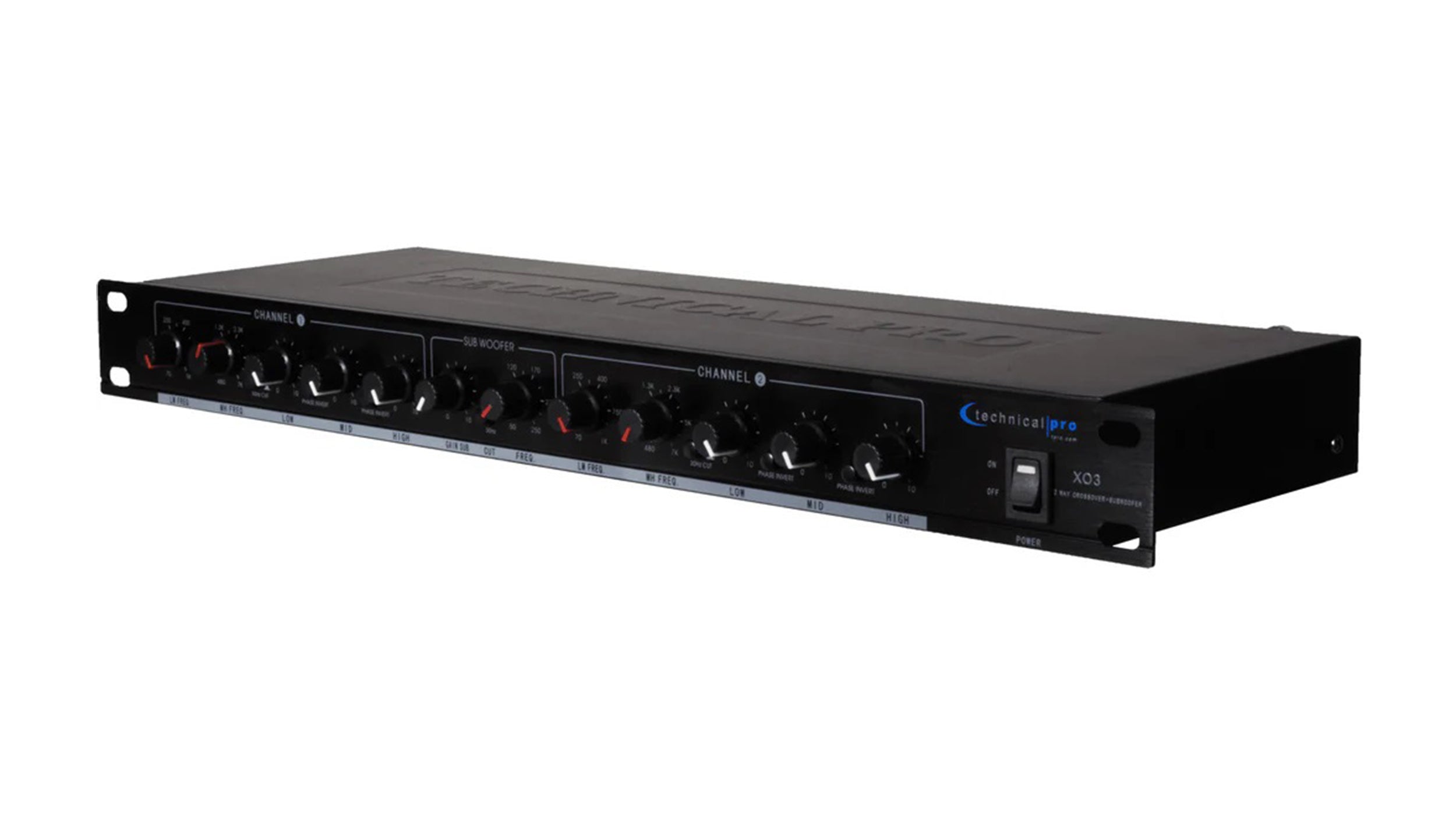 Technical Pro XO3, 3 Way Crossover with Subwoofer Output - 20Hz-25kHz±1dB by Technical Pro