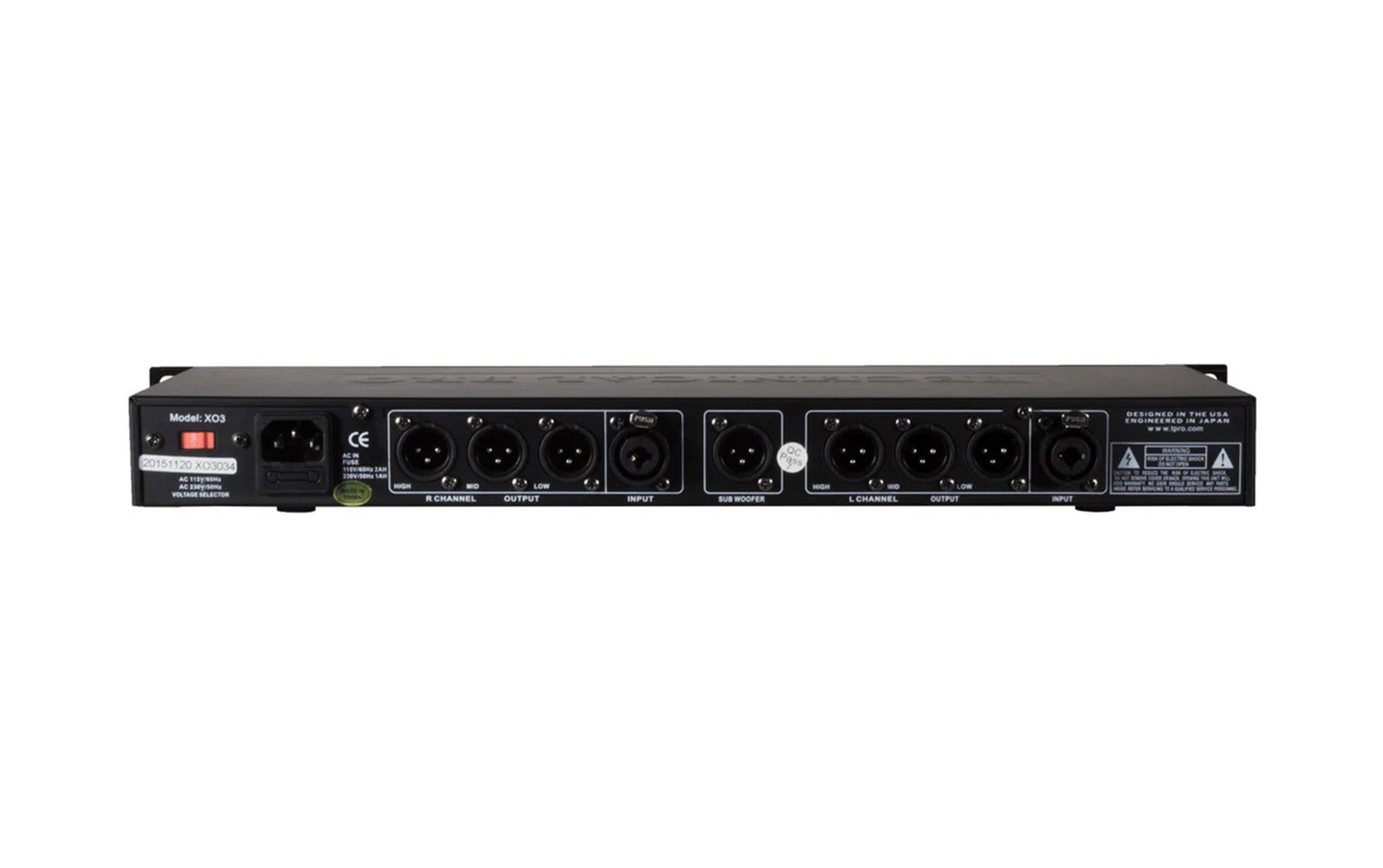 Technical Pro XO3, 3 Way Crossover with Subwoofer Output - 20Hz-25kHz±1dB by Technical Pro