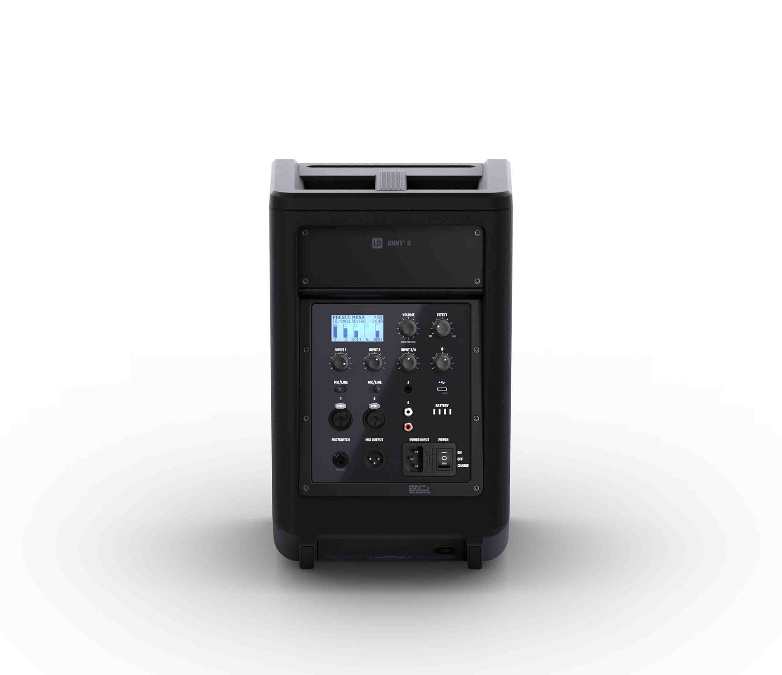 LD Systems LDS-ANNY8(US) Portable Battery-Powered Bluetooth PA Loudspeaker with Mixer - Black by LD Systems