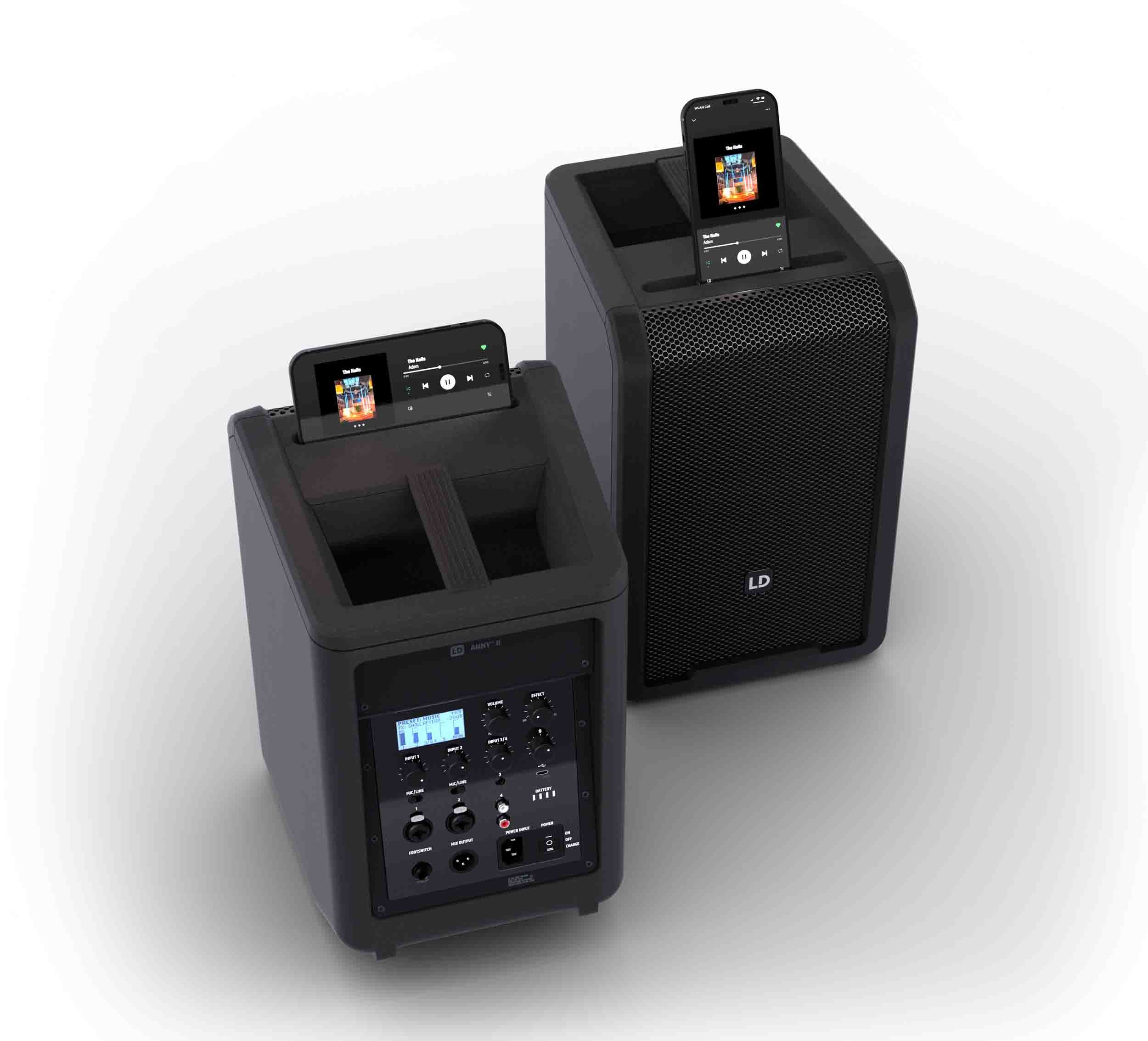 LD Systems LDS-ANNY8(US) Portable Battery-Powered Bluetooth PA Loudspeaker with Mixer - Black by LD Systems