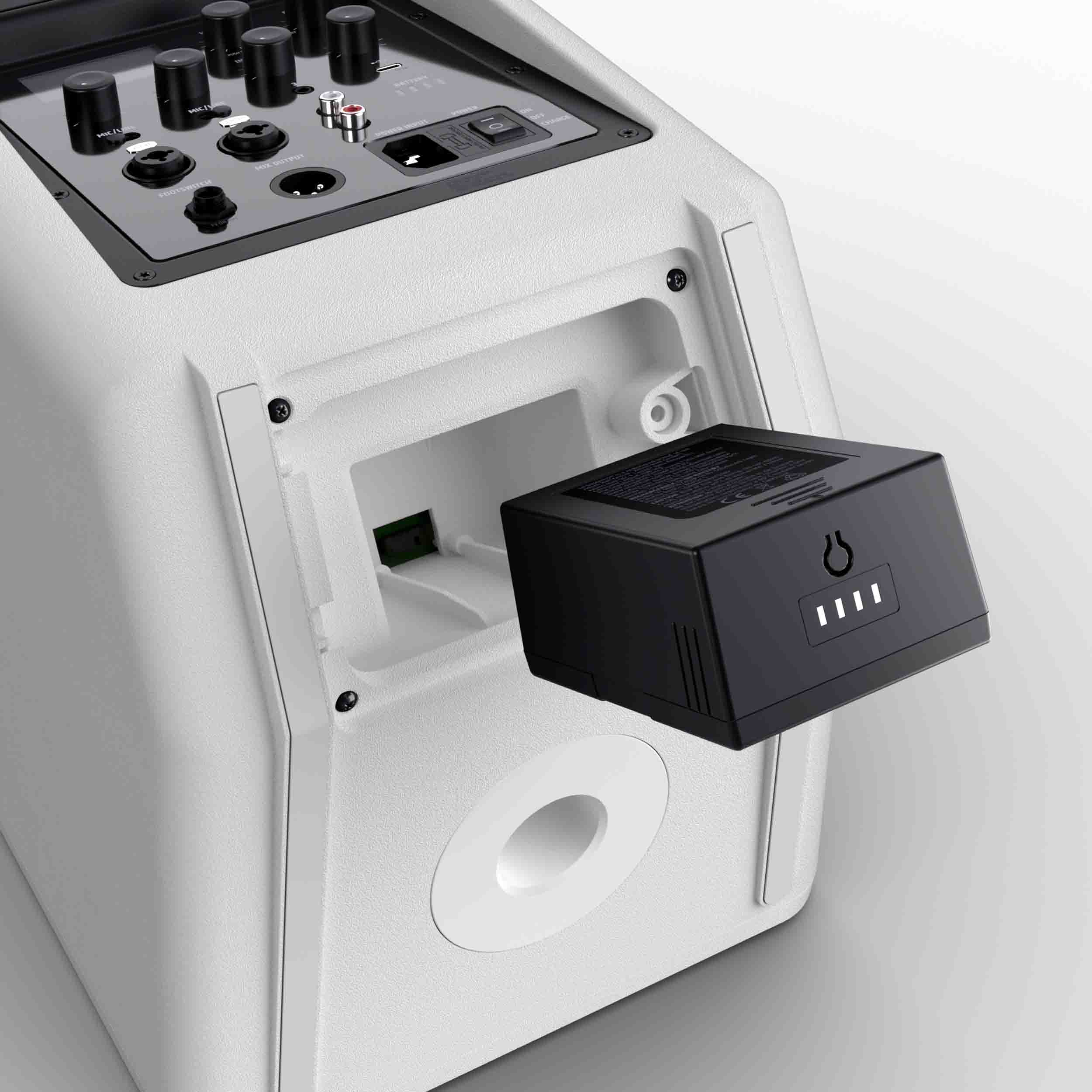 LD Systems LDS-ANNY8W(US) Portable Battery-Powered Bluetooth PA Loudspeaker with Mixer - White by LD Systems