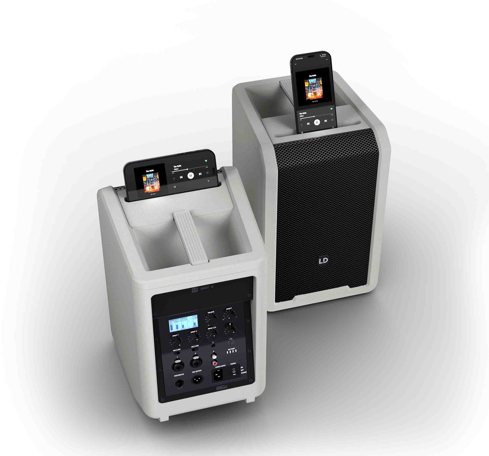 LD Systems LDS-ANNY8G(US) Portable Battery-Powered Bluetooth PA Loudspeaker with Mixer - Urban Grey by LD Systems