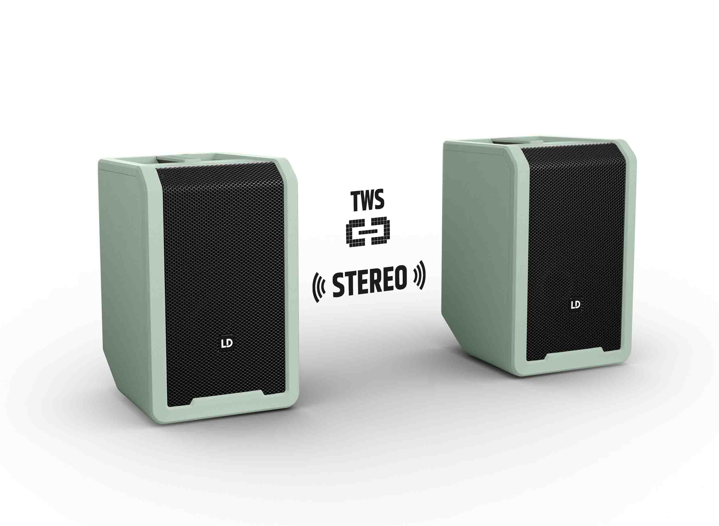 LD Systems LDS-ANNY8GN(US) Portable Battery-Powered Bluetooth PA Loudspeaker with Mixer - Adventure Green by LD Systems