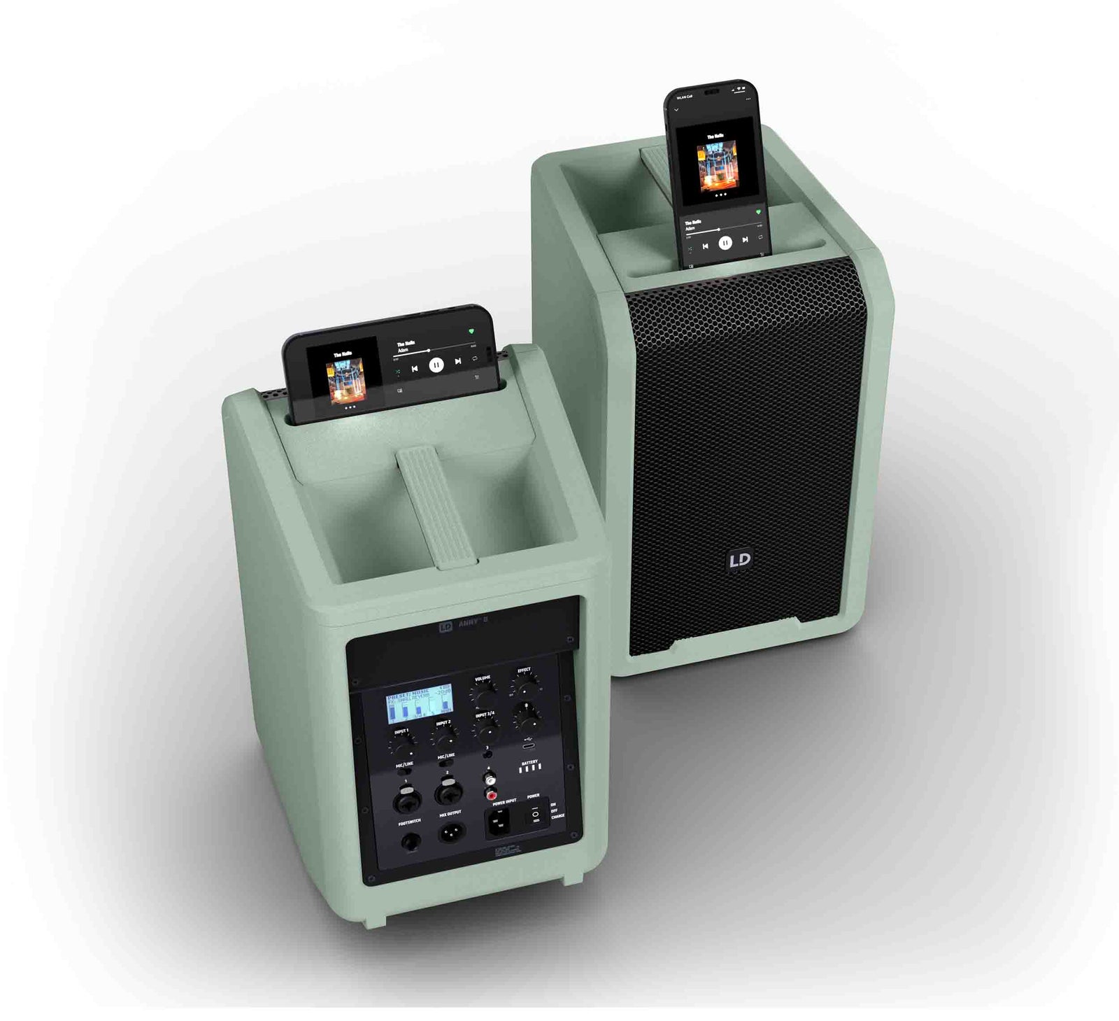 LD Systems LDS-ANNY8GN(US) Portable Battery-Powered Bluetooth PA Loudspeaker with Mixer - Adventure Green by LD Systems