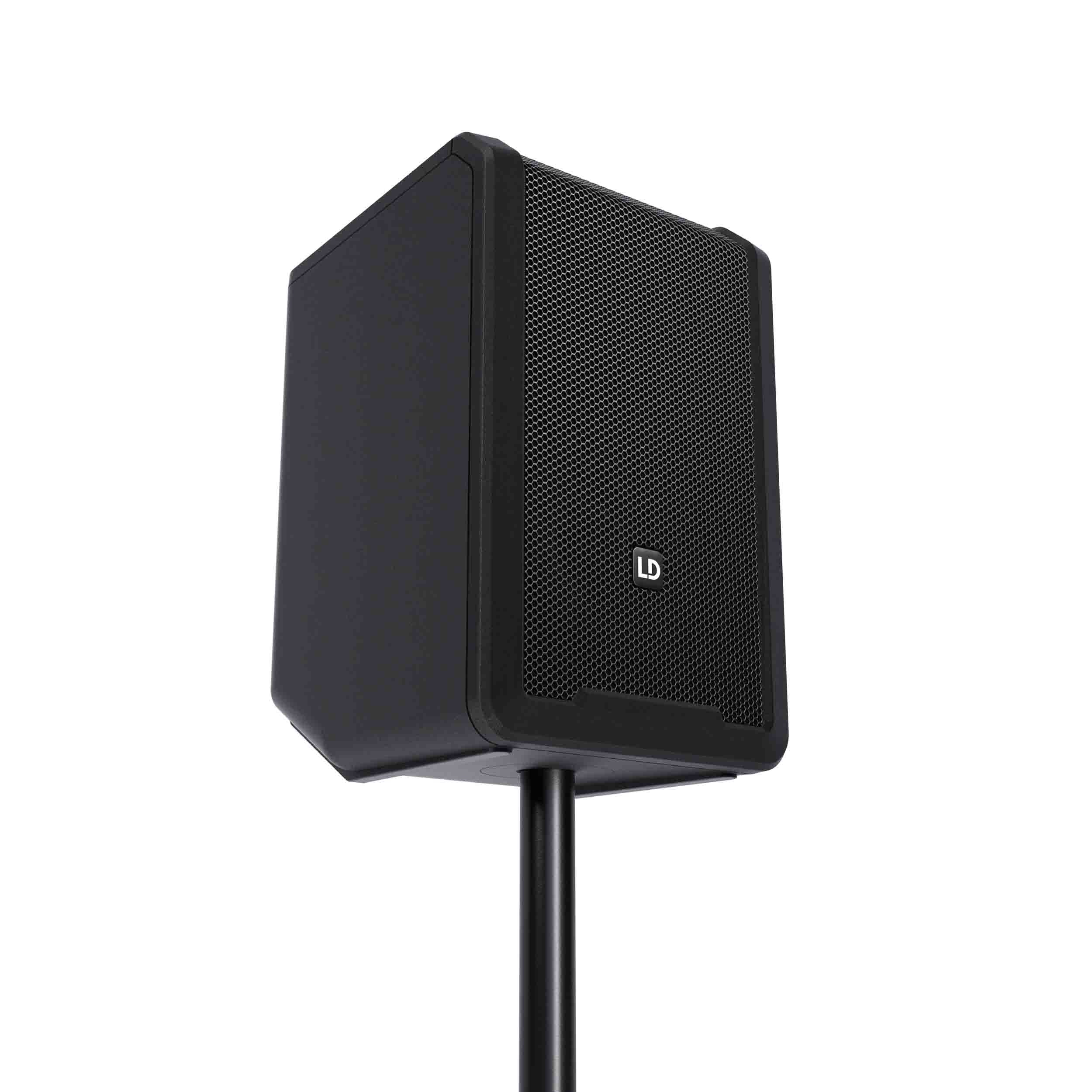 LD Systems LDS-ANNY8BPHB47(US) Portable Battery-Powered Bluetooth PA Loudspeaker with Mixer and 1x Headset Microphone - Stage Black by LD Systems