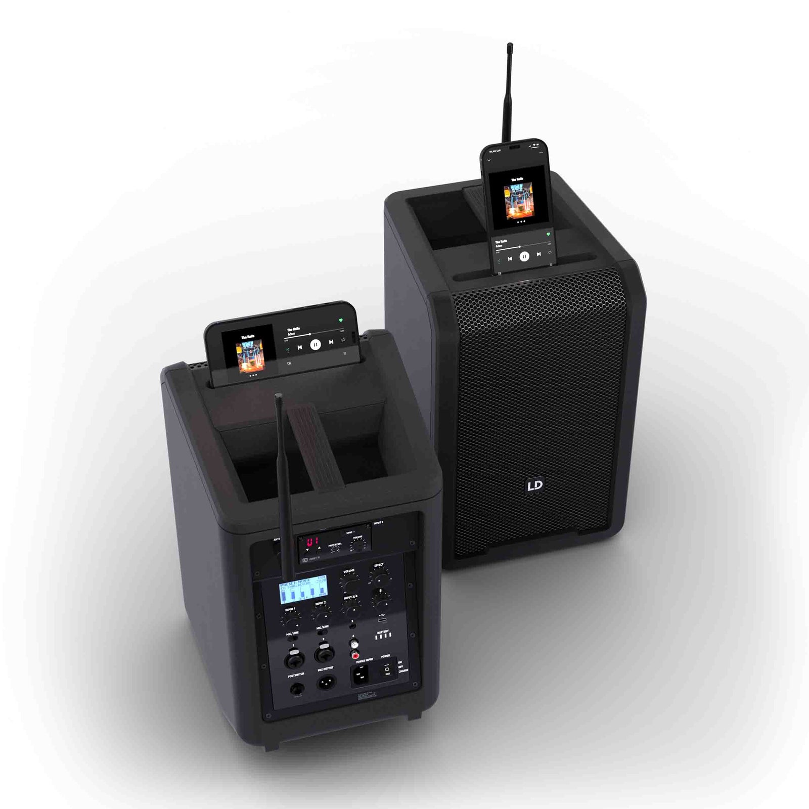 LD Systems LDS-ANNY8BPHB47(US) Portable Battery-Powered Bluetooth PA Loudspeaker with Mixer and 1x Headset Microphone - Stage Black by LD Systems