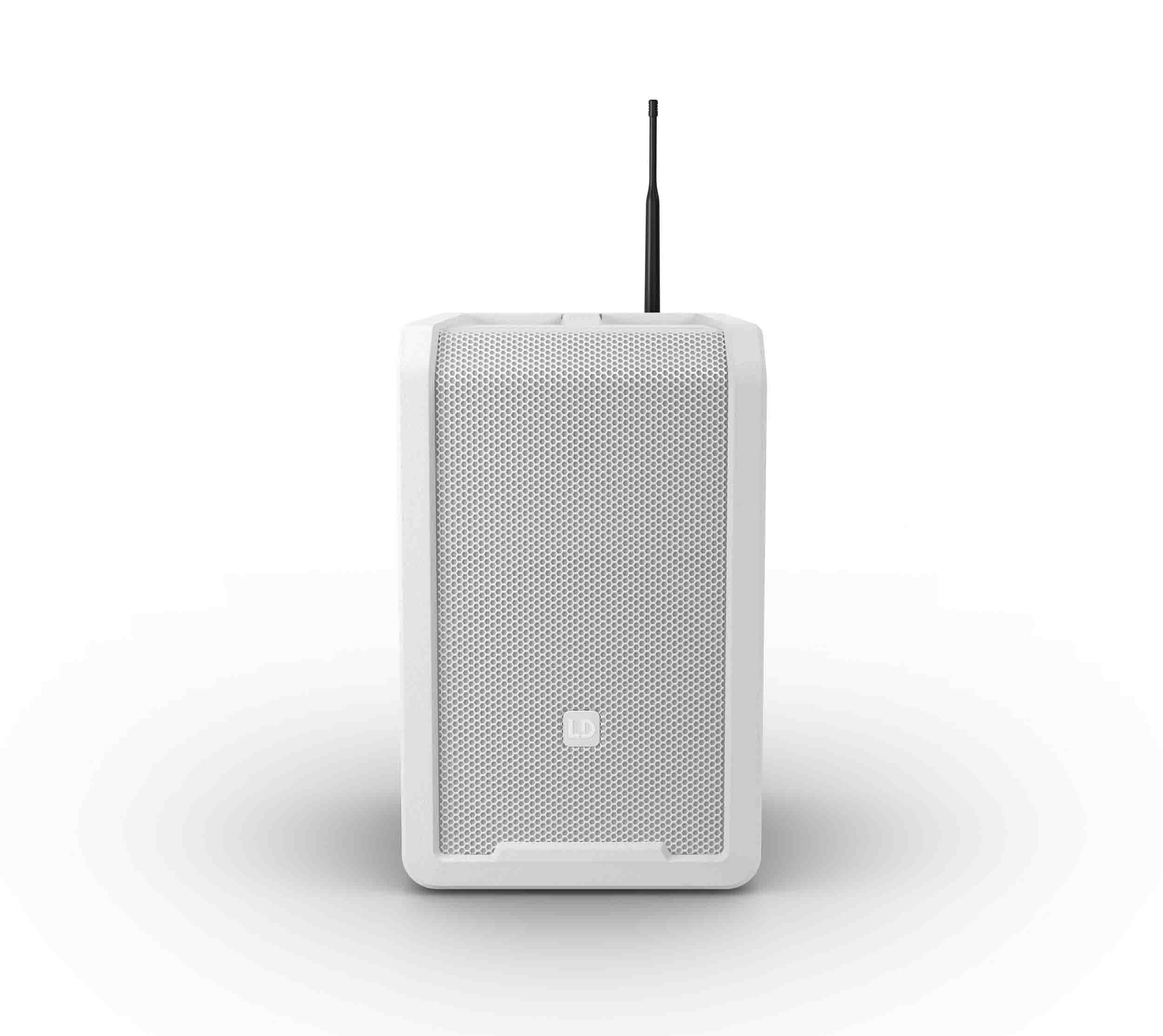 LD Systems LDS-ANNY8WBPHB47(US) Portable Battery-Powered Bluetooth PA Loudspeaker with Mixer and 1x Headset Microphone - Pure White by LD Systems