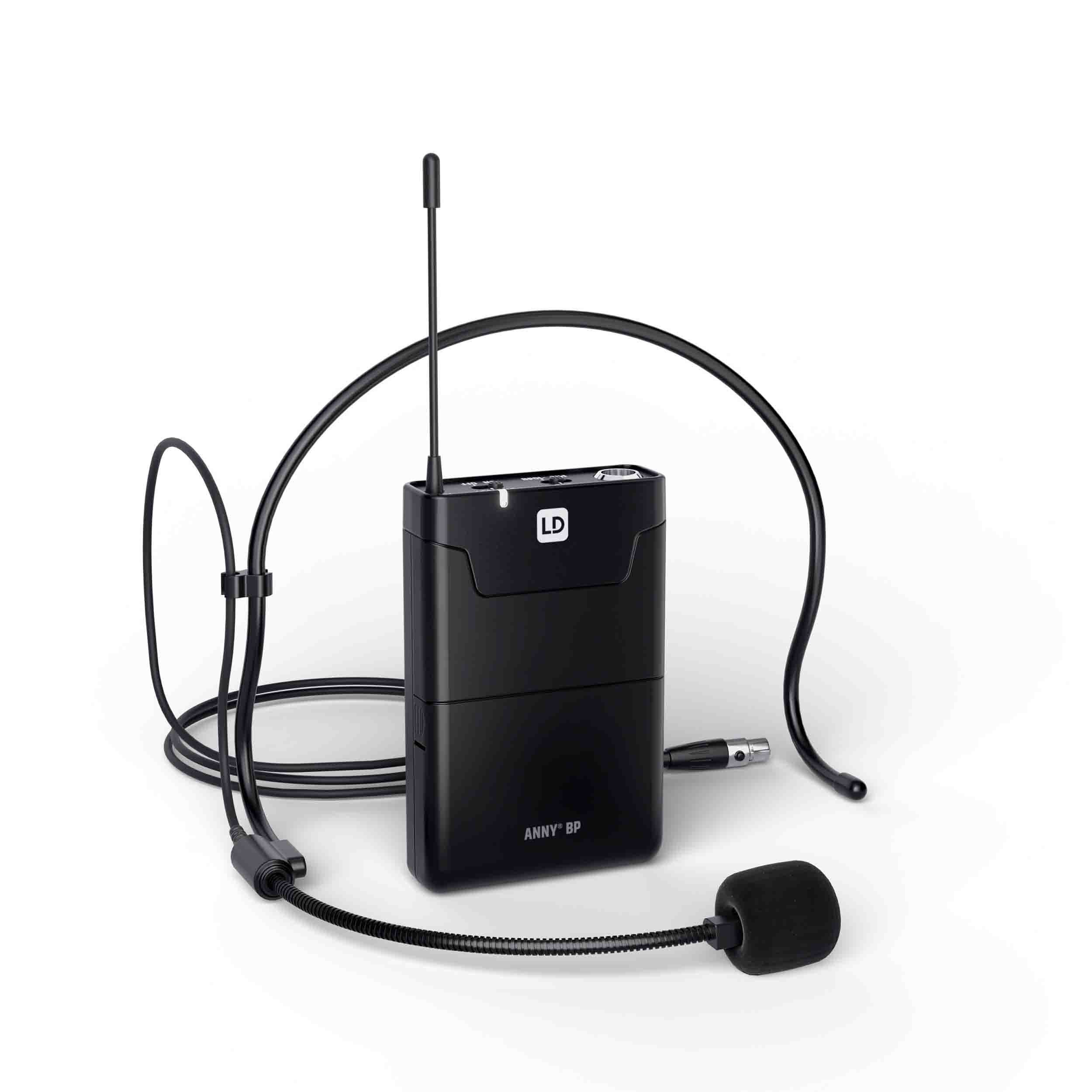 LD Systems LDS-ANNY8GBPHB47(US) Portable Battery-Powered Bluetooth PA Loudspeaker with Mixer and 1x Headset Microphone - Urban Grey by LD Systems