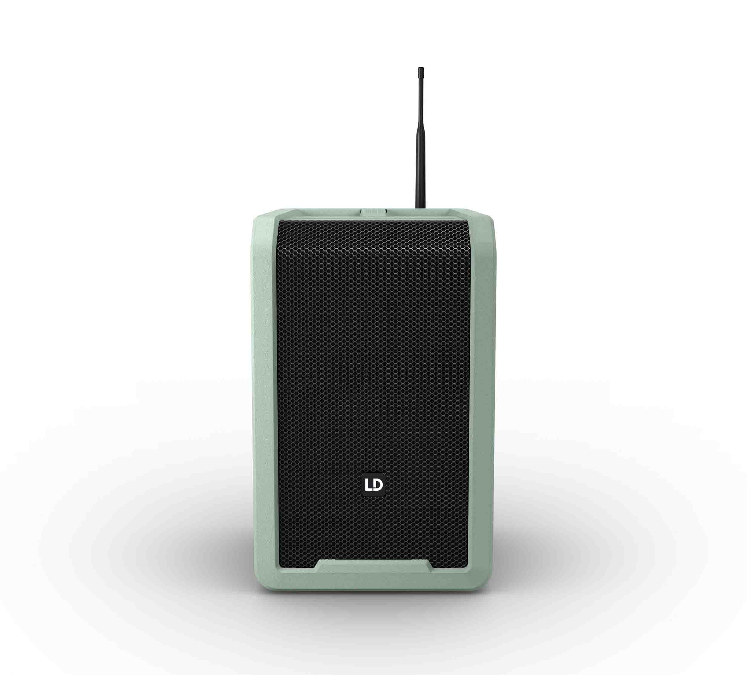 LD Systems LDS-ANNY8GNBPHB47(US) Portable Battery-Powered Bluetooth PA Loudspeaker with Mixer and 1x Headset Microphone - Adventure Green by LD Systems