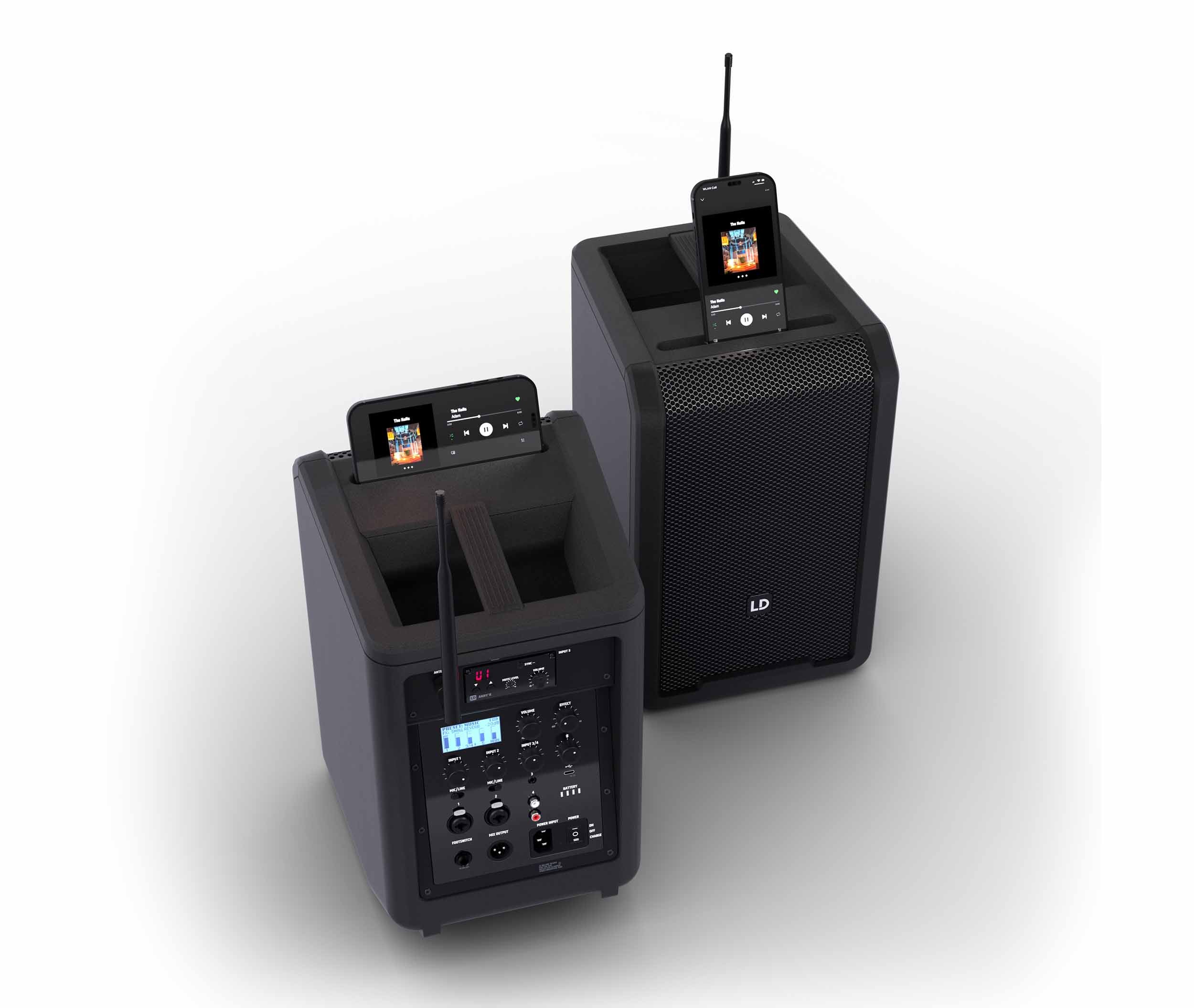 LD Systems ANNY 8 HHD B4.7 (US), Portable Battery-Powered Bluetooth PA Loudspeaker with Mixer and 1x Wireless Handheld Microphone - Stage Black by LD Systems