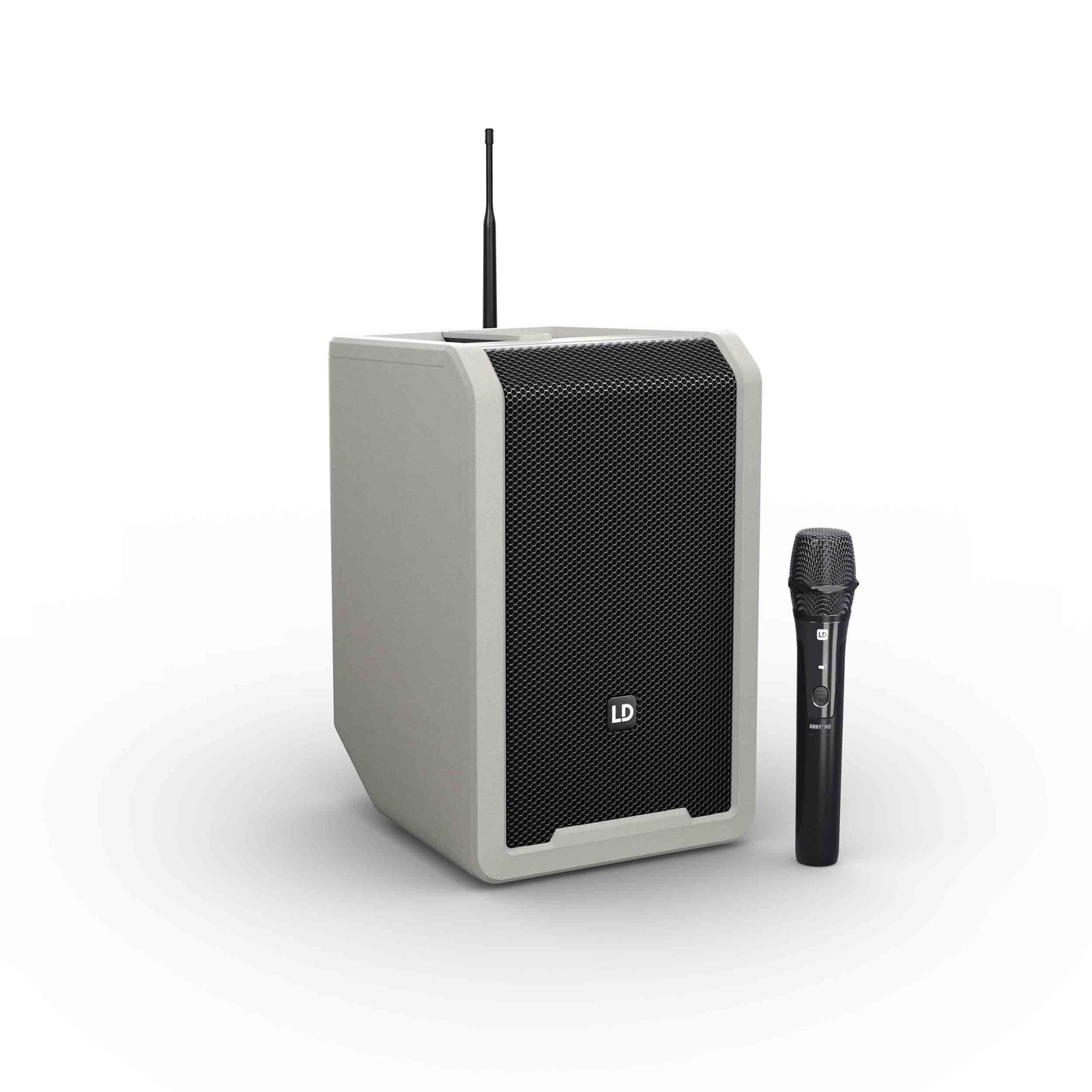 LD Systems ANNY 8 HHD B4.7 G (US), Portable Battery-Powered Bluetooth PA Loudspeaker with Mixer and 1x Wireless Handheld Microphone - Urban Grey by LD Systems