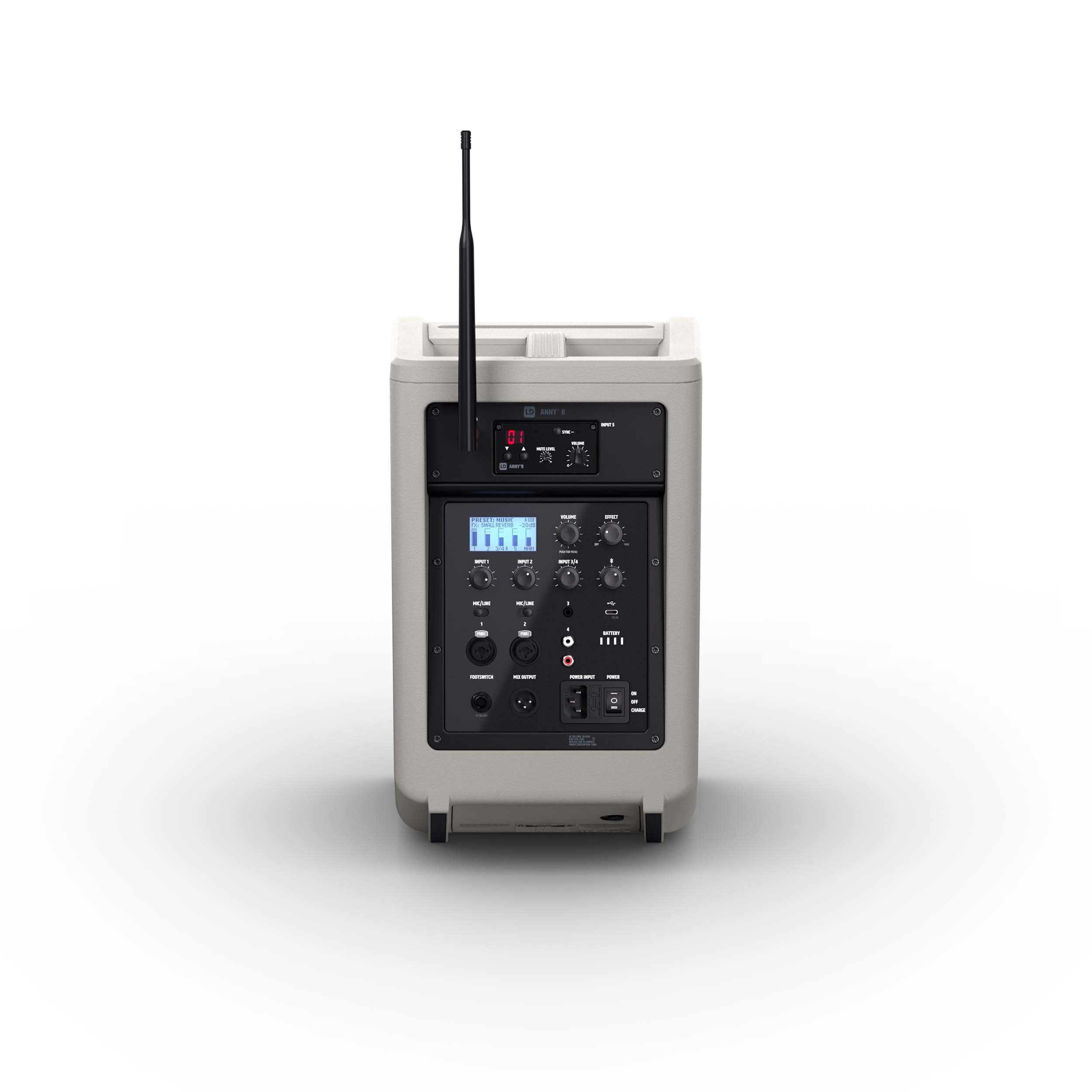 LD Systems ANNY 8 HHD B4.7 G (US), Portable Battery-Powered Bluetooth PA Loudspeaker with Mixer and 1x Wireless Handheld Microphone - Urban Grey by LD Systems