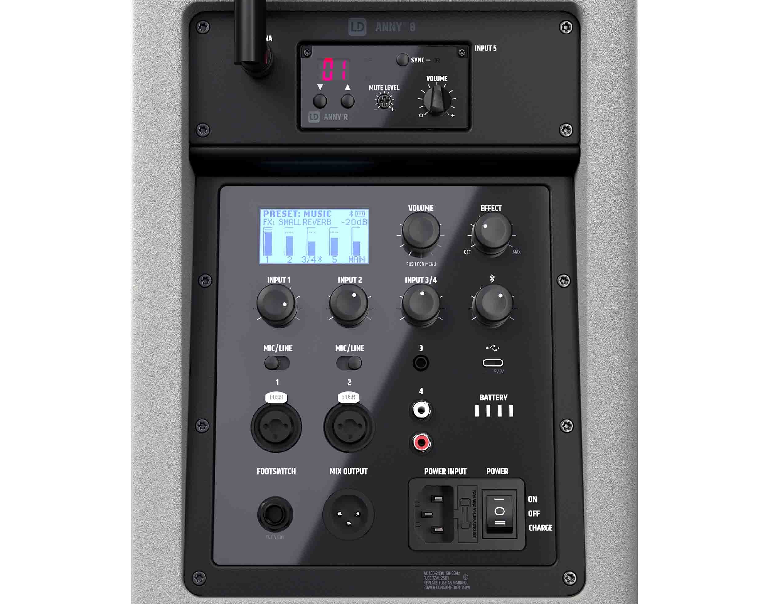 LD Systems ANNY 8 HHD B4.7 G (US), Portable Battery-Powered Bluetooth PA Loudspeaker with Mixer and 1x Wireless Handheld Microphone - Urban Grey by LD Systems