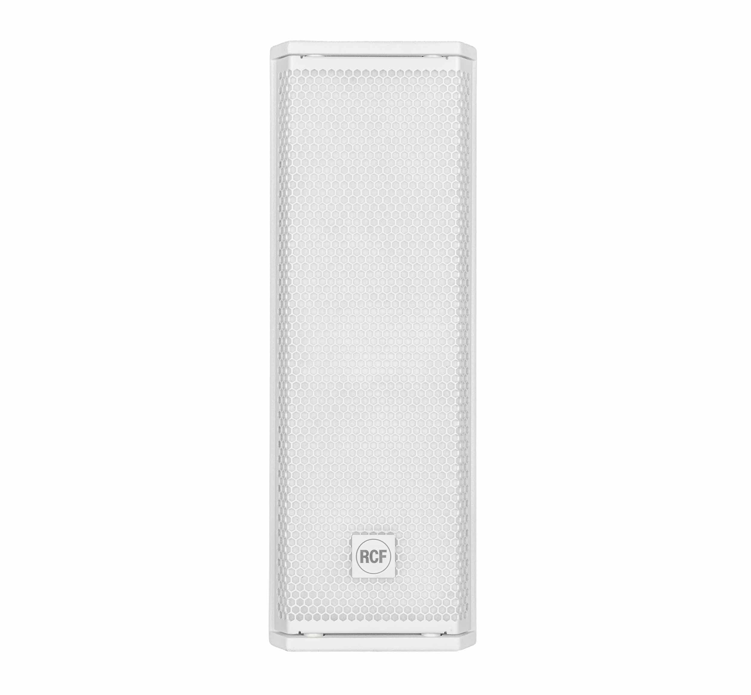 RCF NXL14-A-W, White Compact Active Dual 6-Inch 2-Way Point Source Column Speaker - 2100 Watt