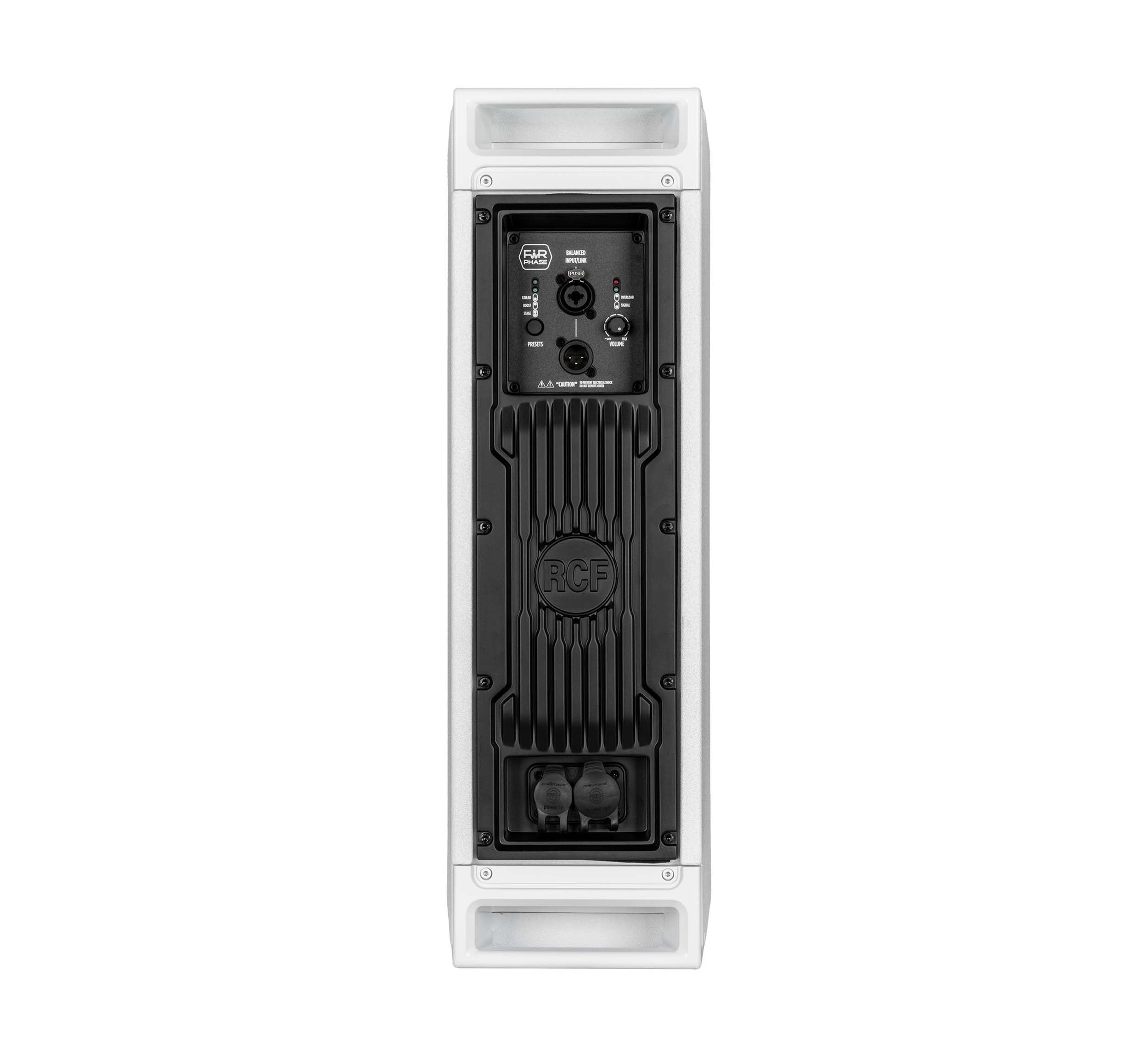 RCF NXL14-A-W, White Compact Active Dual 6-Inch 2-Way Point Source Column Speaker - 2100 Watt